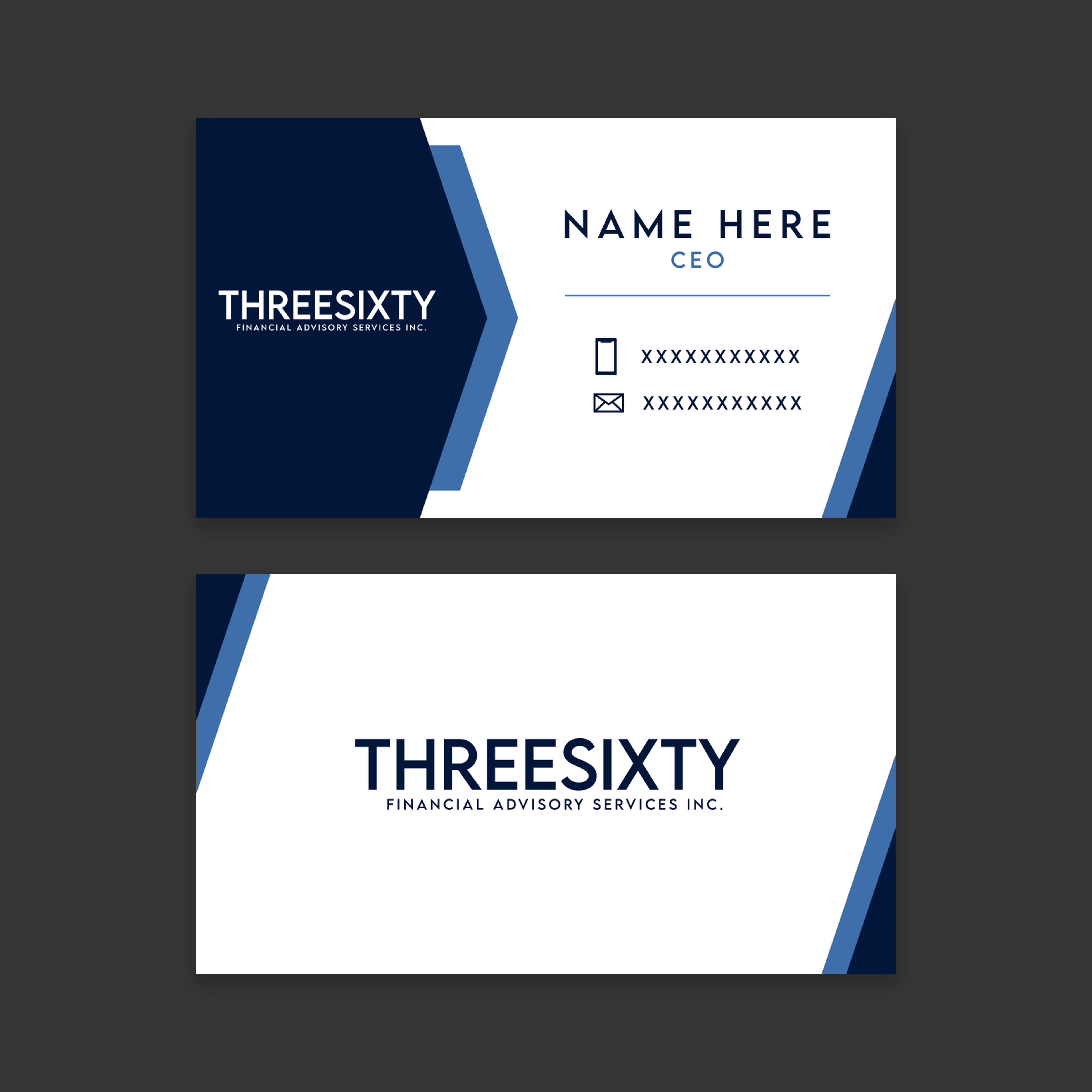 Diseño de Tarjeta de Presentación por Monique6699 para ThreeSixty Financial Advisory Inc. | Diseño #35452871