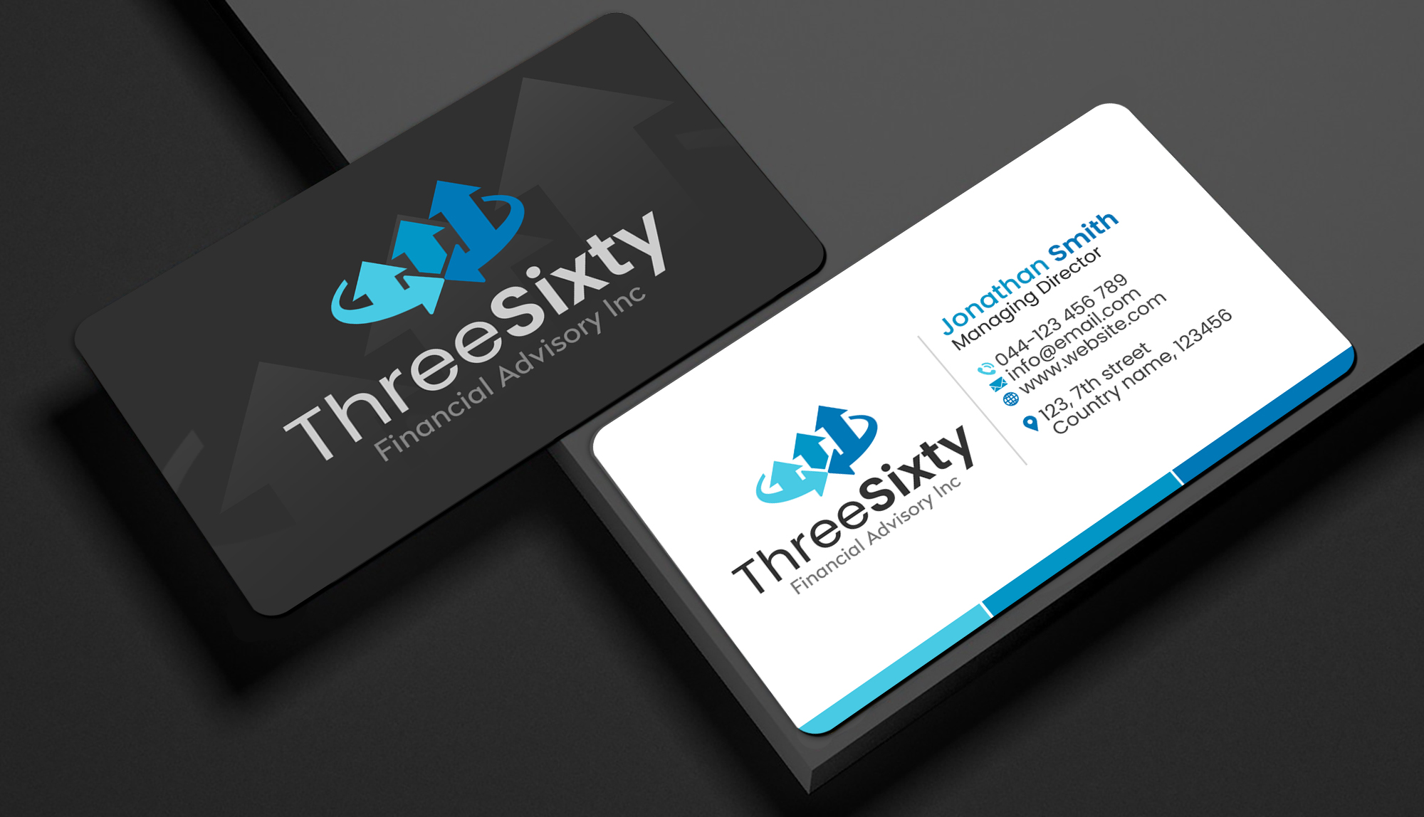 Diseño de Tarjeta de Presentación por Creations Box 2015 para ThreeSixty Financial Advisory Inc. | Diseño #35472973