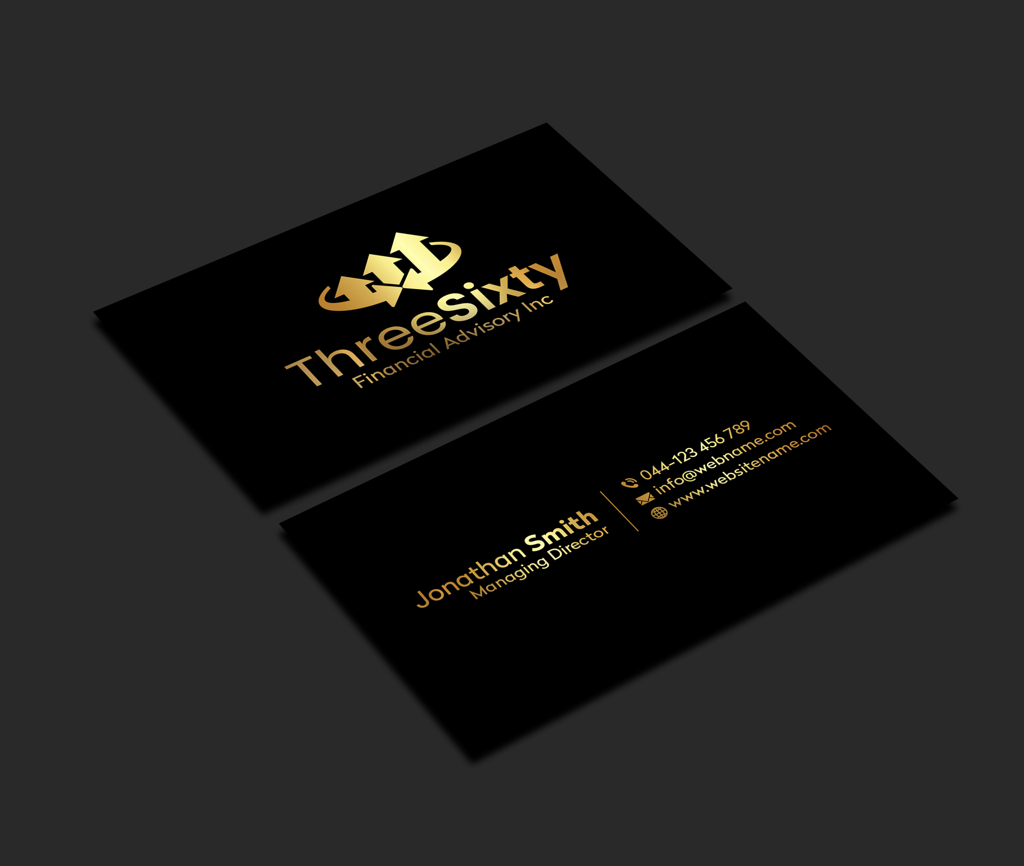 Business Card Design by Creations Box 2015 for ThreeSixty Financial Advisory Inc. | Design #35479099