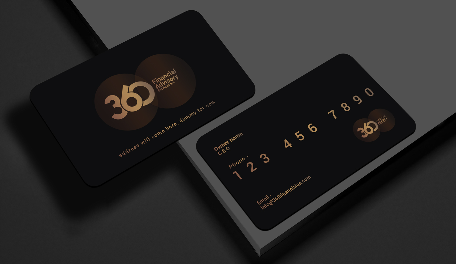 Business Card Design by Rajib Bhattacharya for ThreeSixty Financial Advisory Inc. | Design #35467054