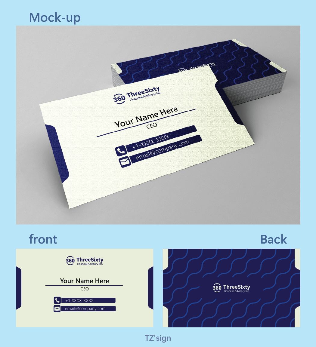 Visitenkarten-Design von TZ'sign für ThreeSixty Financial Advisory Inc. | Design #35474597