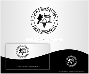 Diseño de Logo por manggawkwk para The Butcher The Baker The Ice Cream Maker | Diseño: #35458632