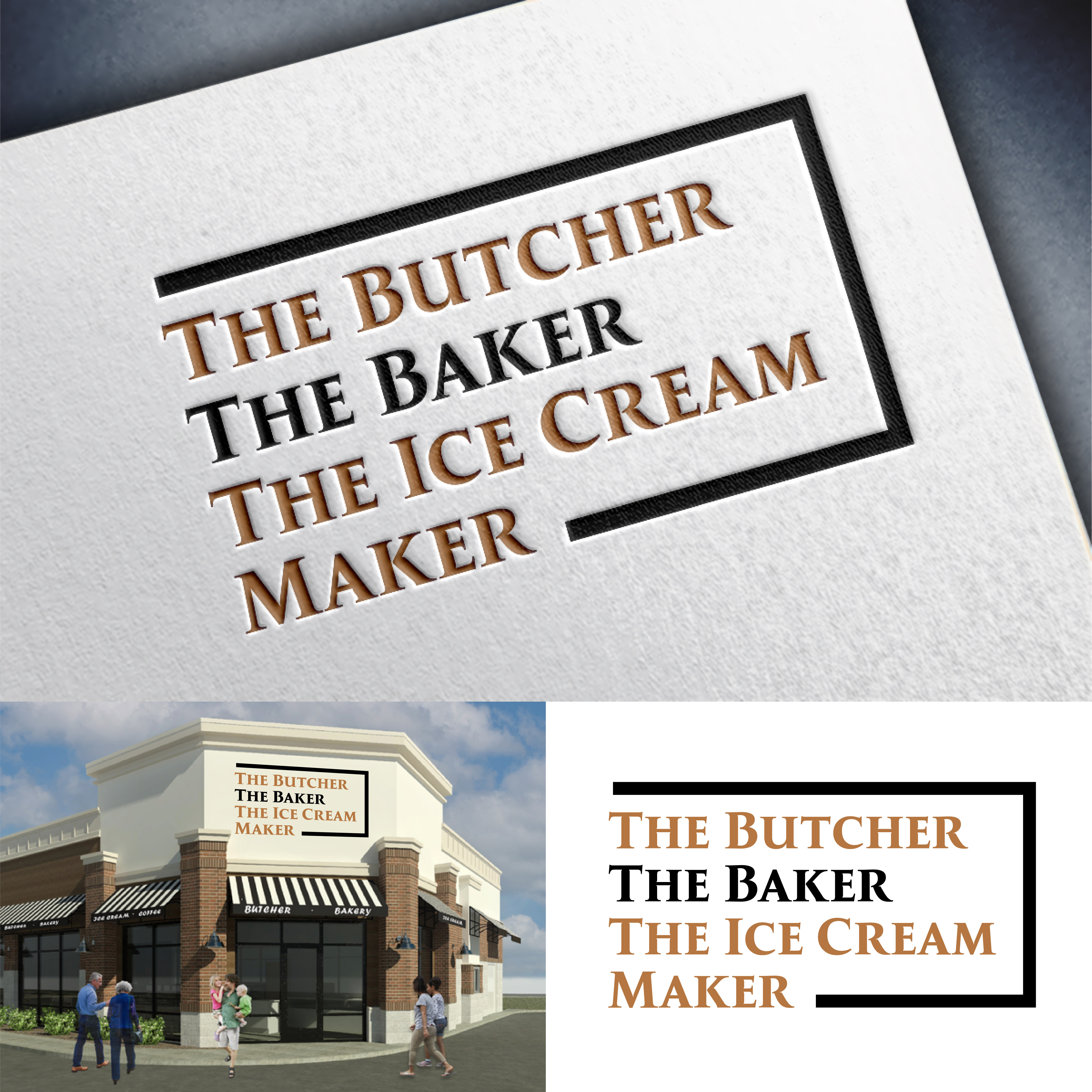 Logo-Design von John Mark Arts für The Butcher The Baker The Ice Cream Maker | Design #35458821
