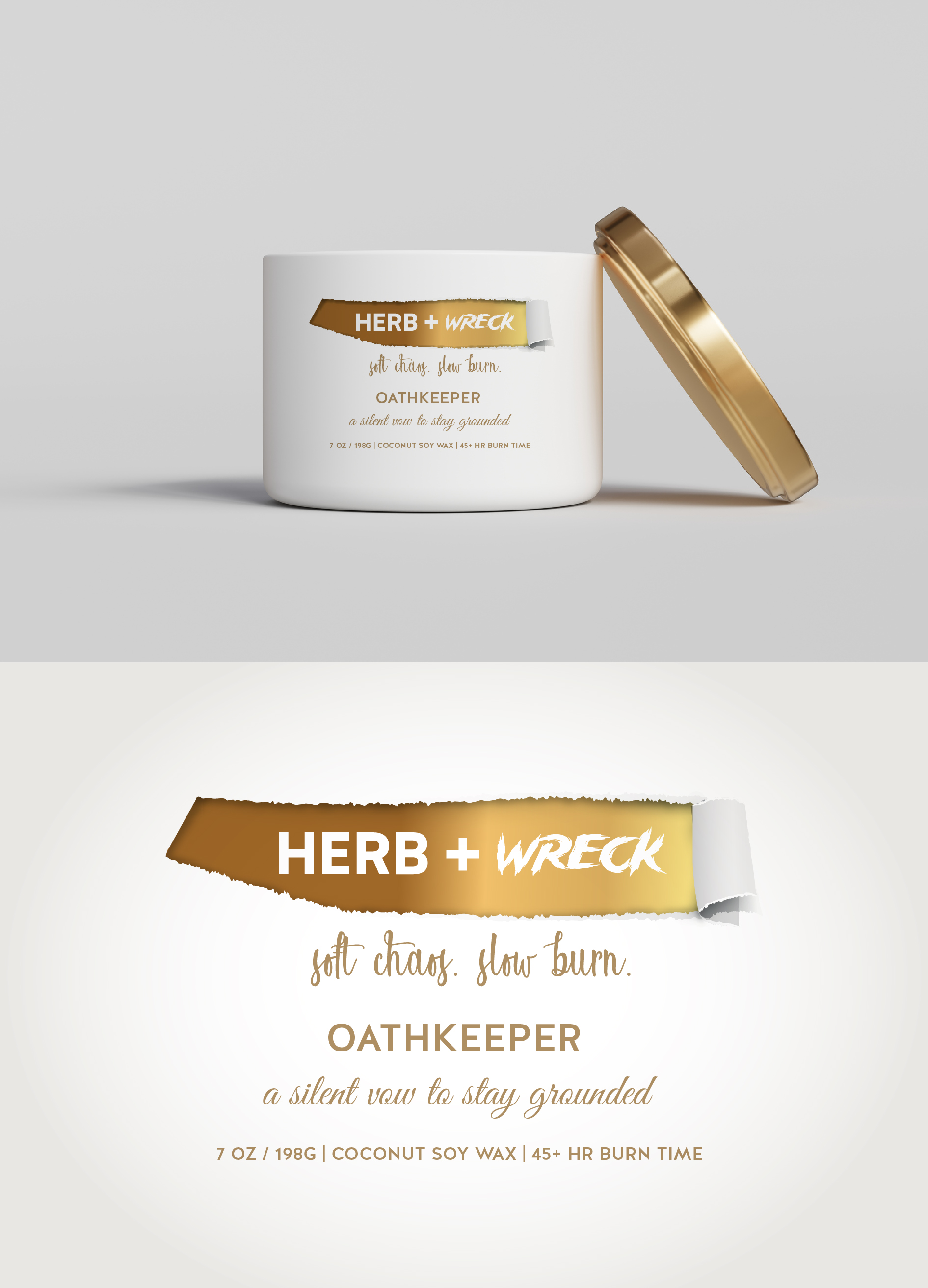 Label Design by KickArt for Herb + Wreck Candle Company | Design #35475068