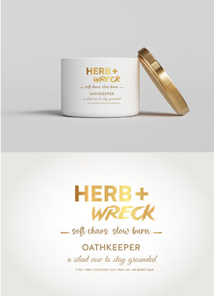 Label Design by KickArt for Herb + Wreck Candle Company | Design: #35475069