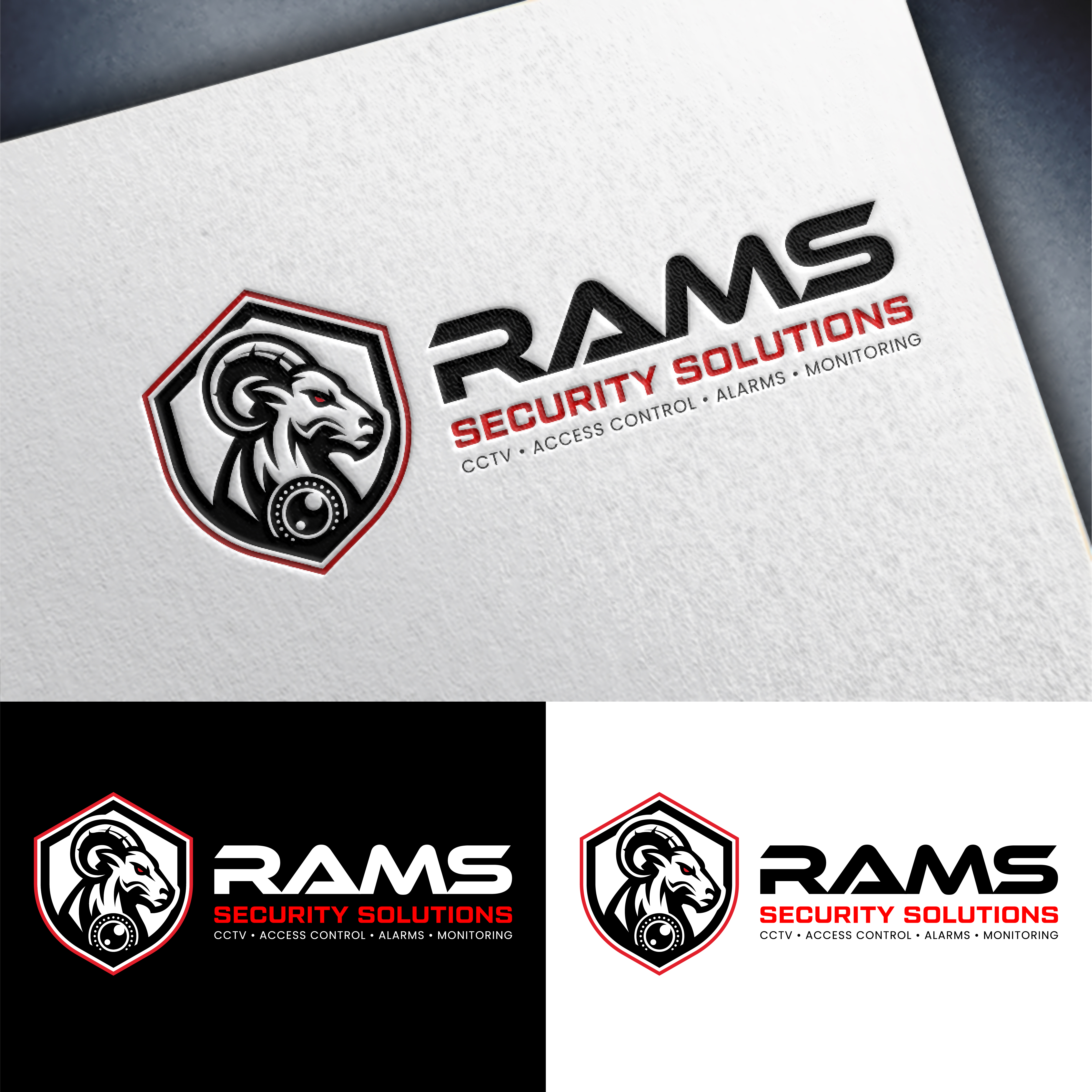 Diseño de Logo por John Mark Arts para Rams Security Solutions | Diseño #35468288