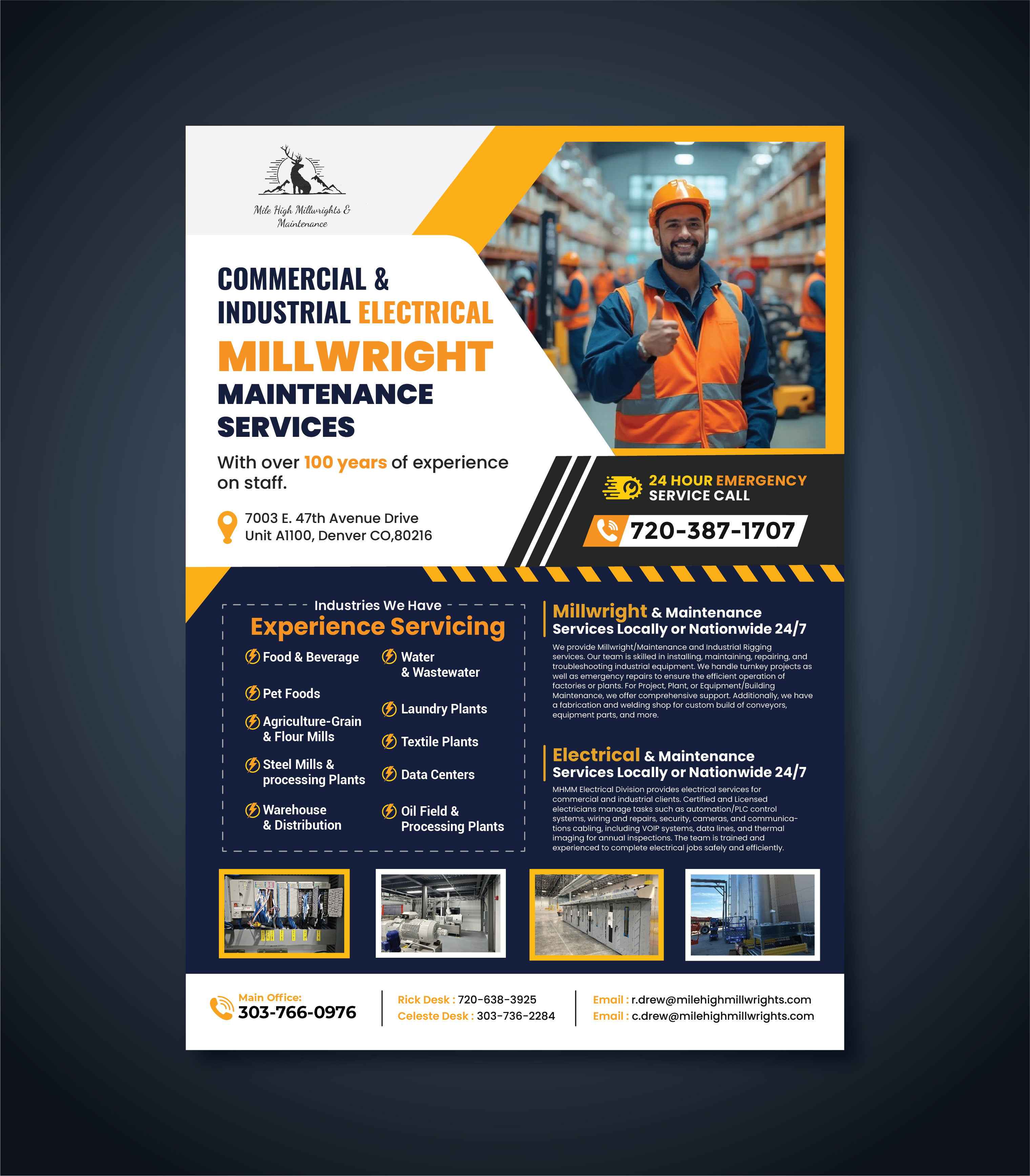 Flyer Design by artbitin for Mile High Millwrights and Maintenance | Design #35478264