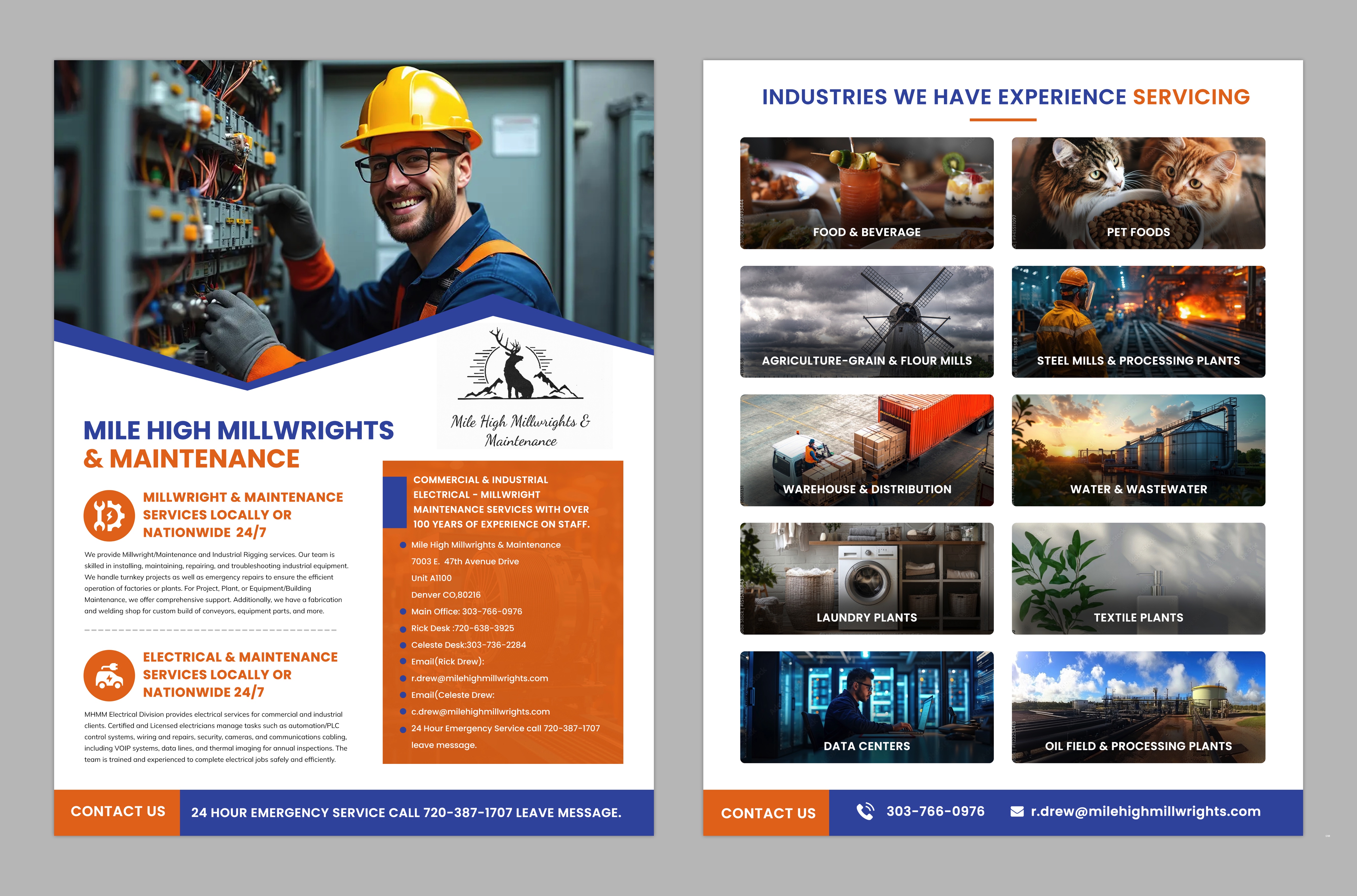 Flyer-Design von pb für Mile High Millwrights and Maintenance | Design #35480756