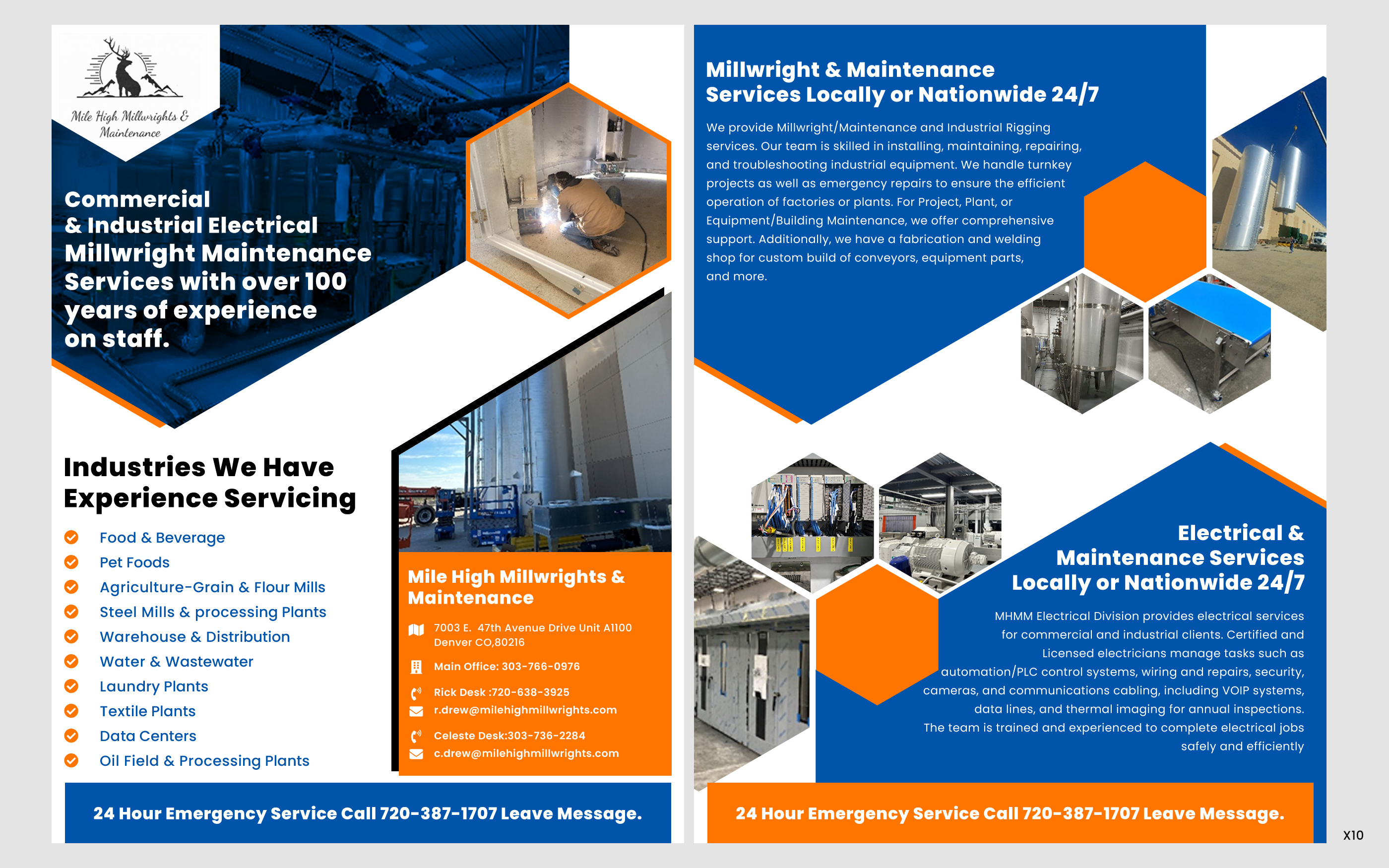 Flyer-Design von pb für Mile High Millwrights and Maintenance | Design #35480764