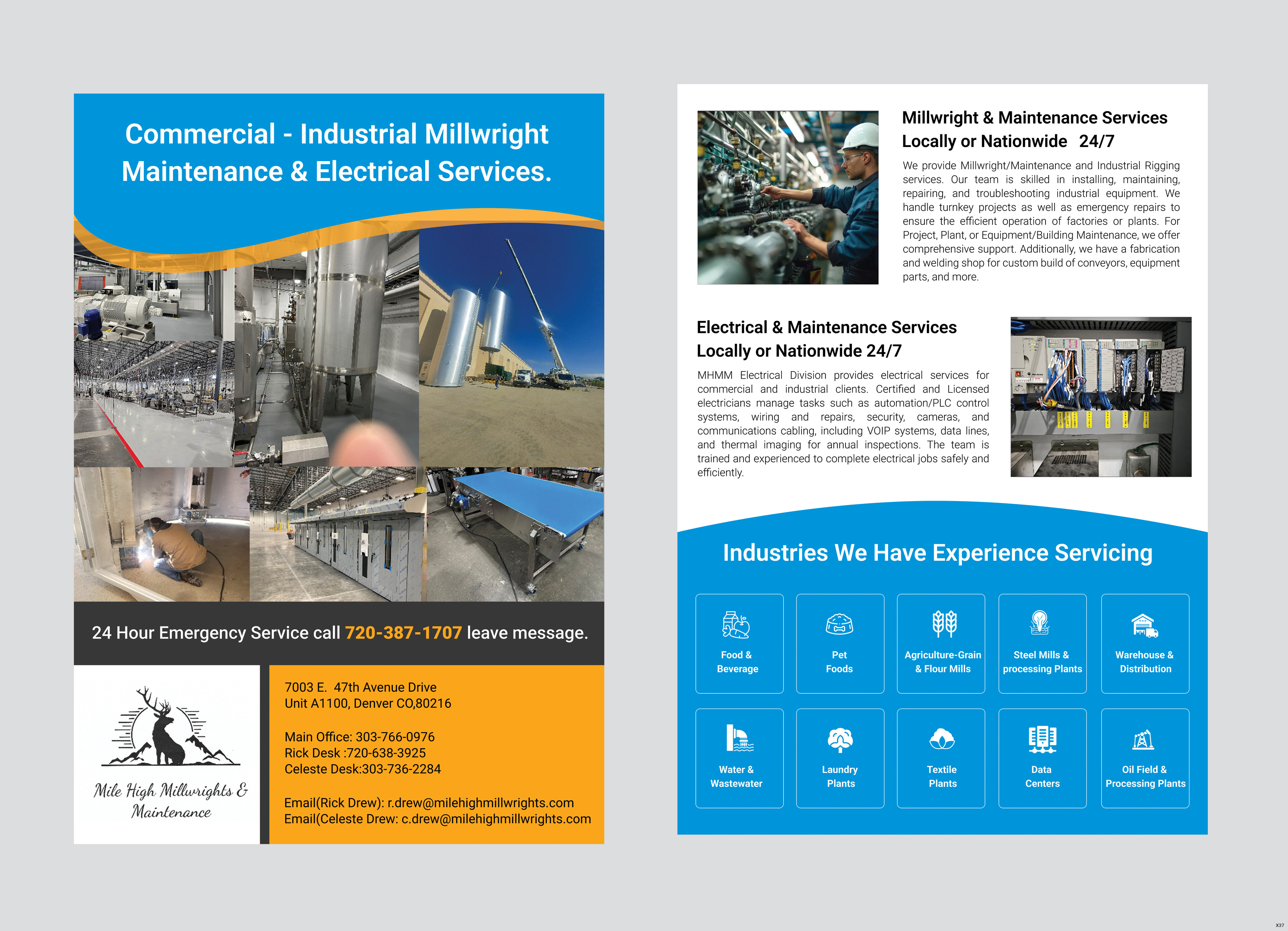 Flyer-Design von pb für Mile High Millwrights and Maintenance | Design #35483856