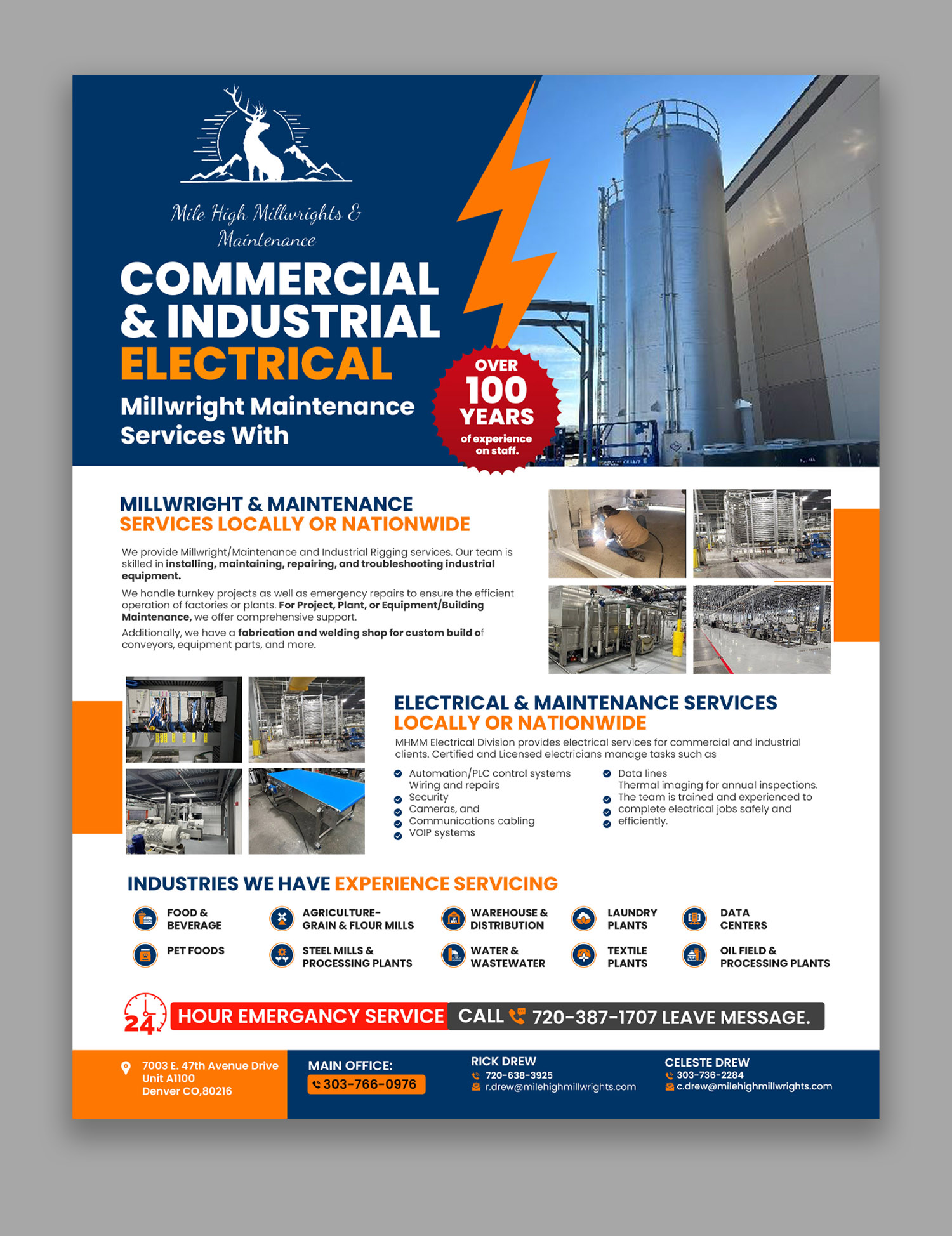Diseño de Flyer por debdesign para Mile High Millwrights and Maintenance | Diseño #35479188