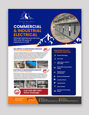 Flyer-Design von debdesign für Mile High Millwrights and Maintenance | Design: #35479599