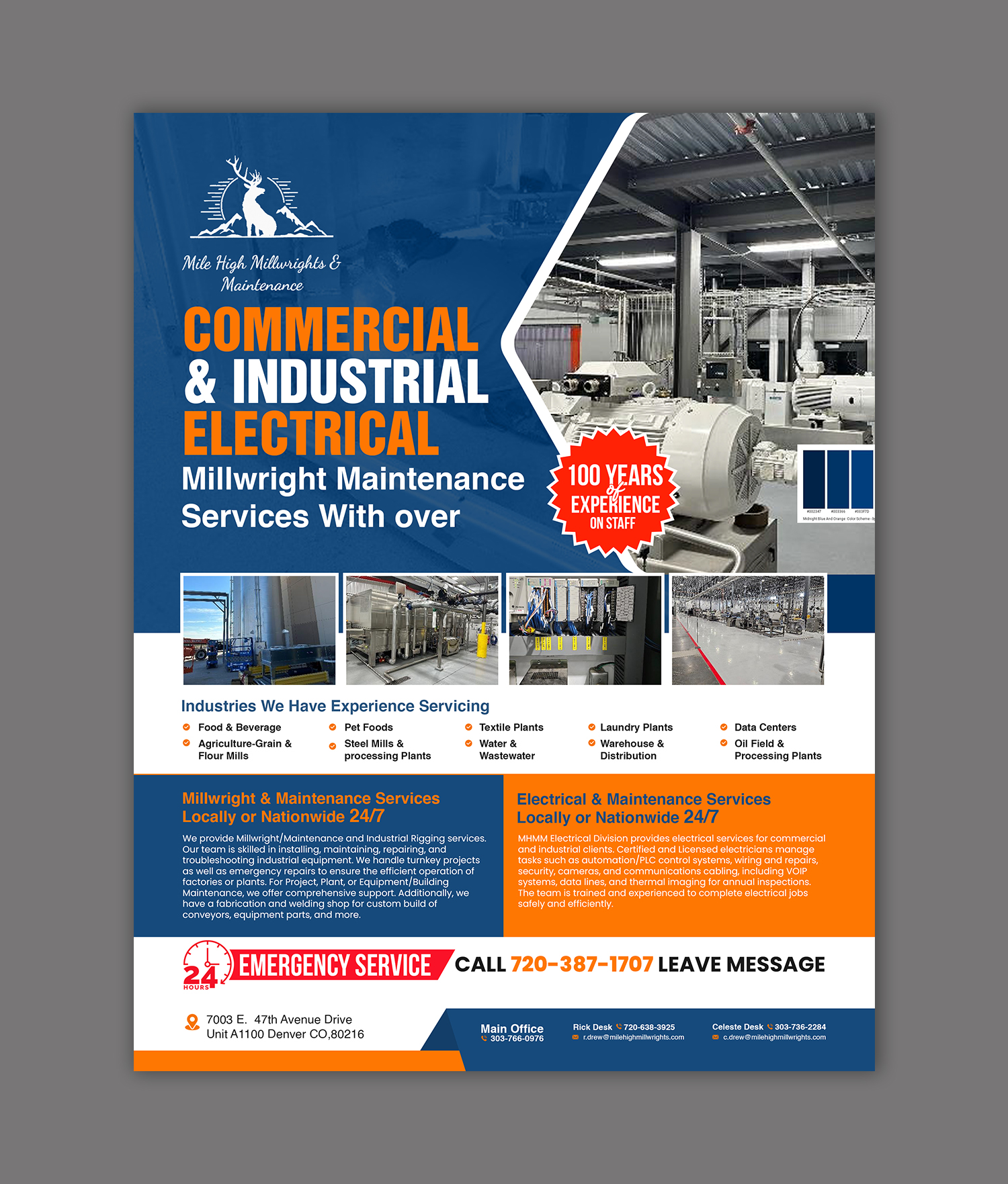 Flyer-Design von debdesign für Mile High Millwrights and Maintenance | Design #35479654