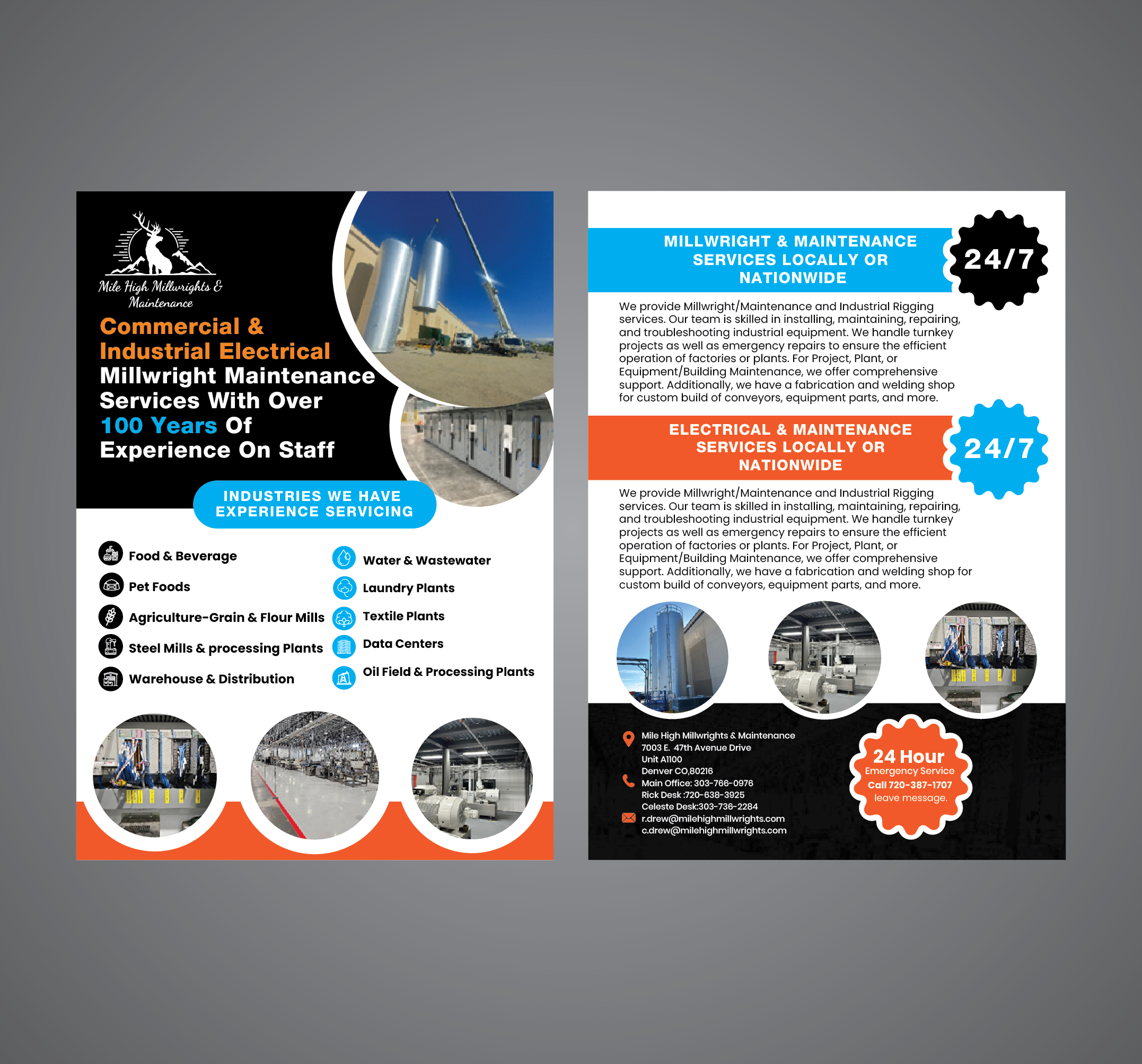 Flyer Design by Maxo-Biz for Mile High Millwrights and Maintenance | Design #35479051