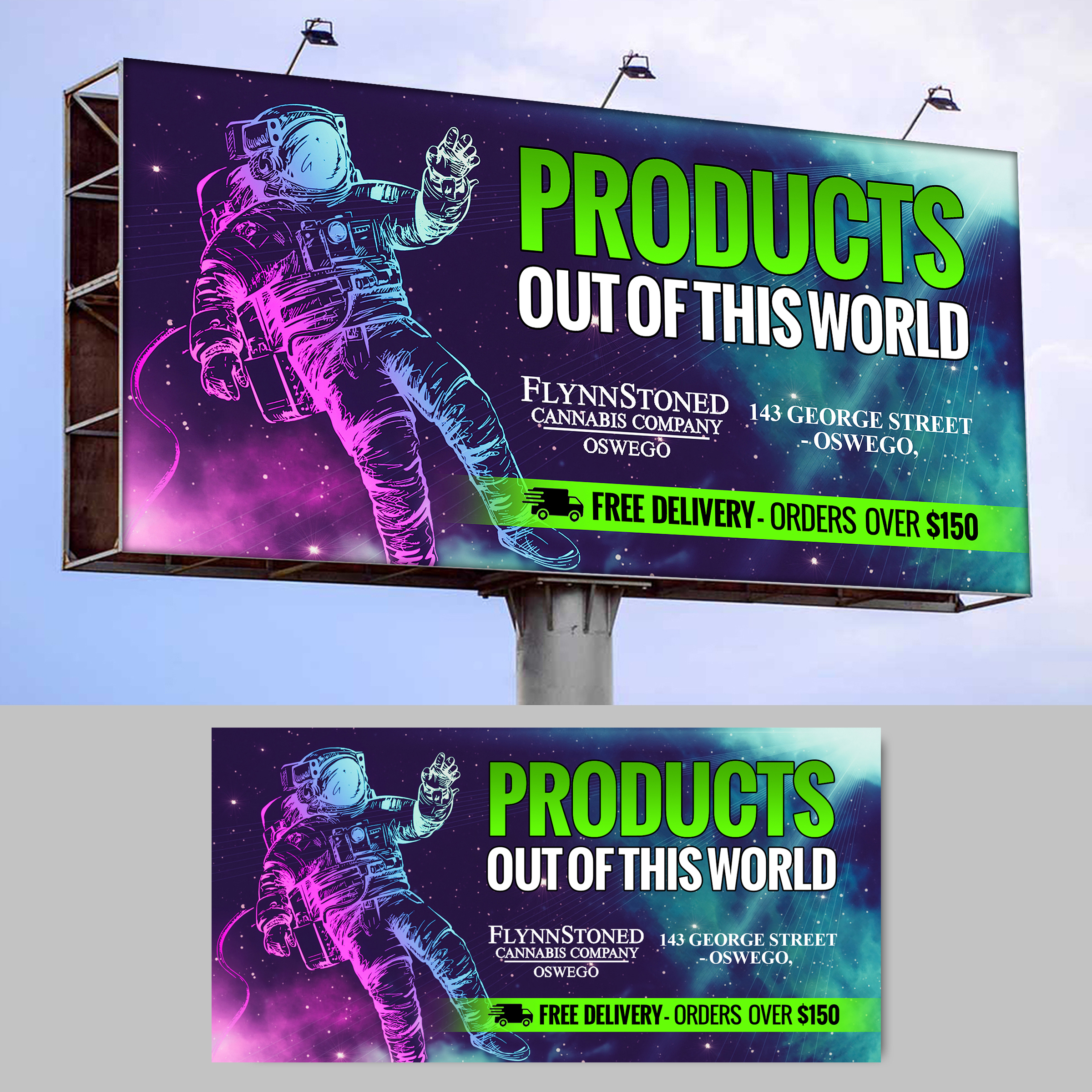 Diseño de Cartelera por Designers Hub para FlynnStoned Cannabis Company  | Diseño #35509276