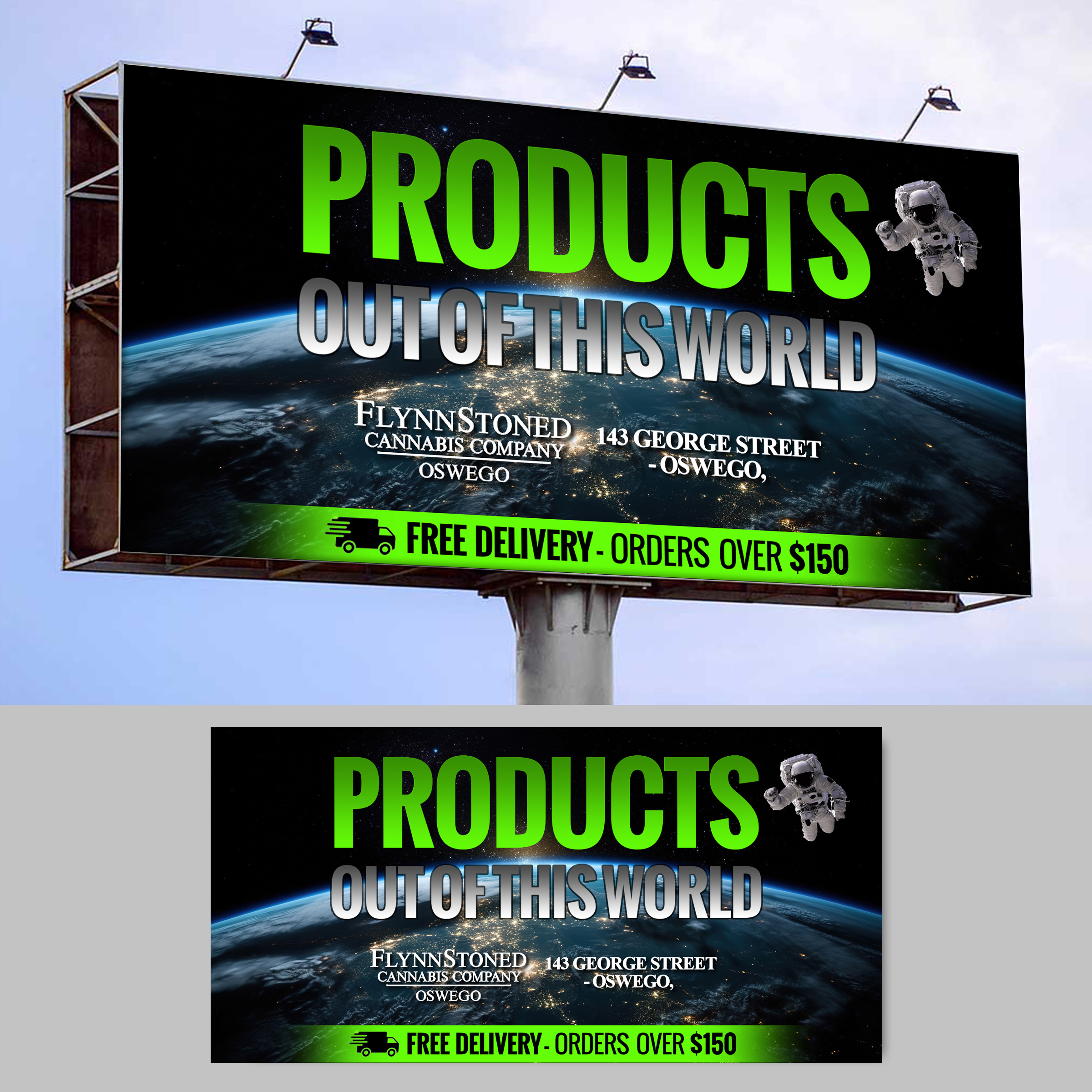Diseño de Cartelera por Designers Hub para FlynnStoned Cannabis Company  | Diseño #35517130