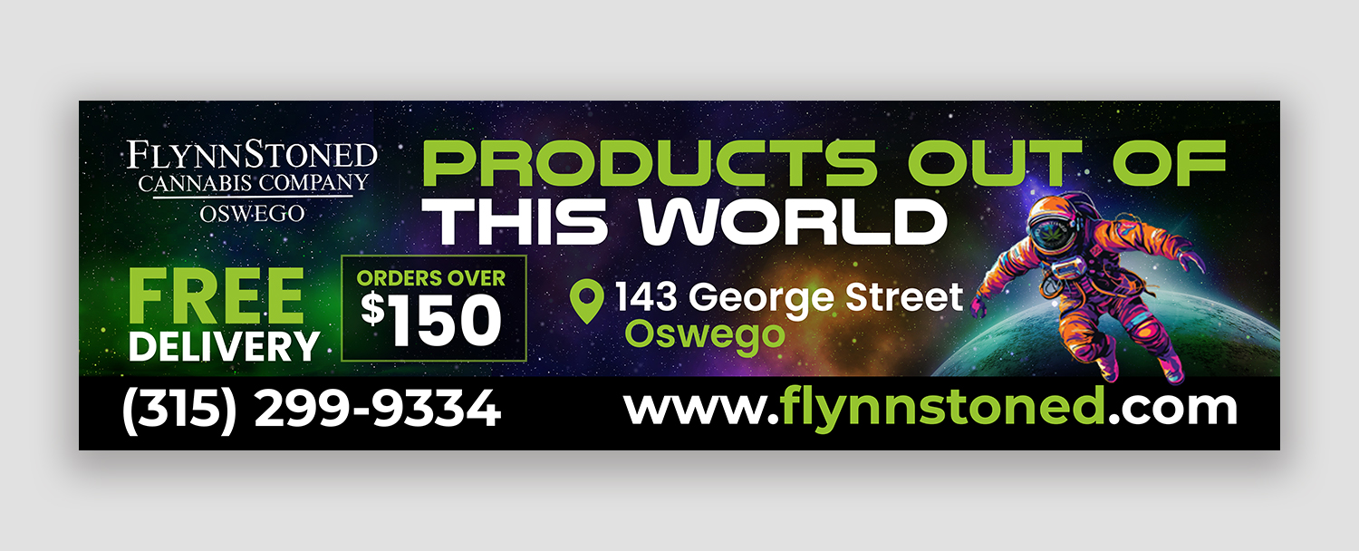 Diseño de Cartelera por debdesign para FlynnStoned Cannabis Company  | Diseño #35505400