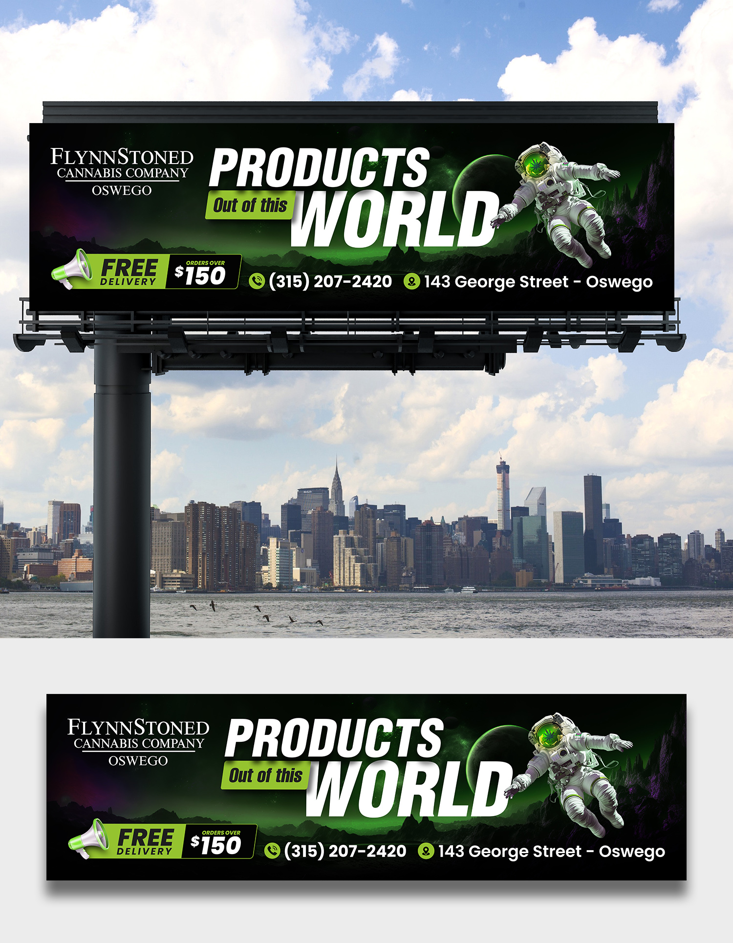 Diseño de Cartelera por debdesign para FlynnStoned Cannabis Company  | Diseño #35505482