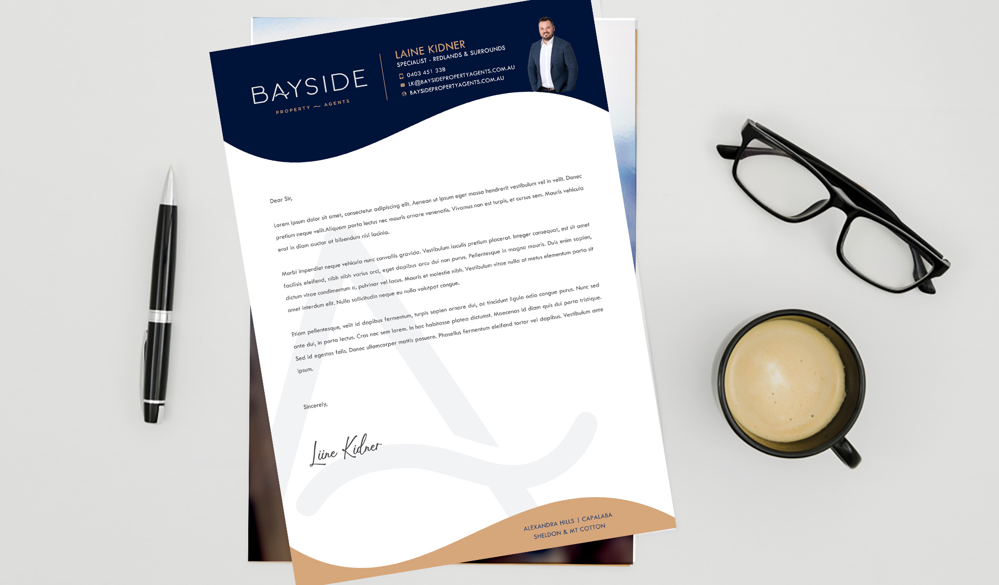 Letterhead Design by Sun Moon Graphic Designer for LKMO Properties | Design #35505717