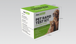 Box Design of "pet rapid test for dogs &amp; cats" with professional use