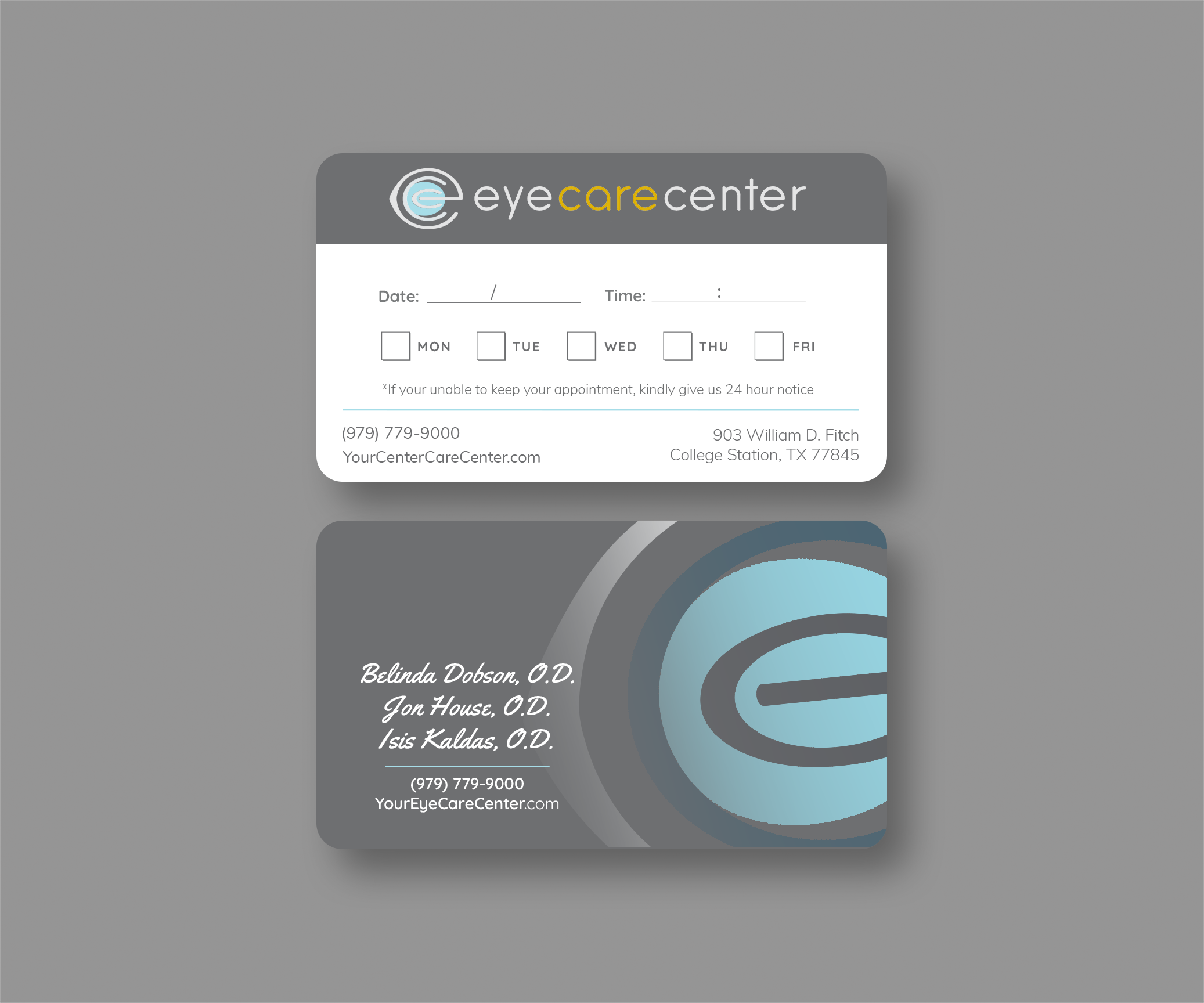 Design de Carte de Visite par Andrés Sebastián pour Eye Care Center | Design #35551822
