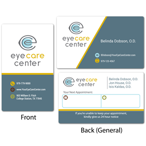 Design de Carte de Visite par Pixelideas pour Eye Care Center | Design : #35540716