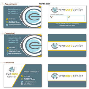 Design de Carte de Visite par Pixelideas pour Eye Care Center | Design : #35563106