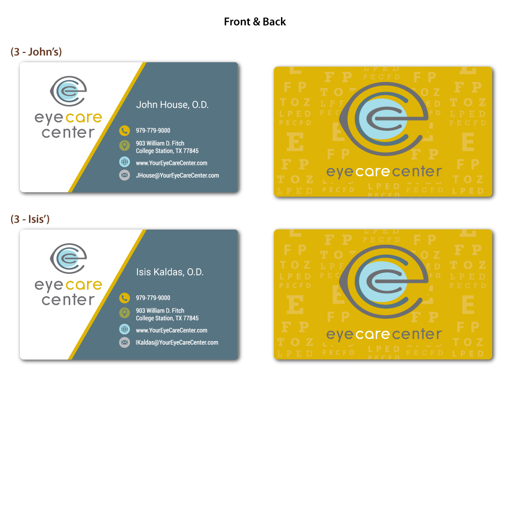 Business Card Design by Pixelideas for Eye Care Center | Design #35578567