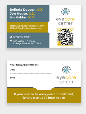 Design de Carte de Visite par debdesign pour Eye Care Center | Design : #35565330