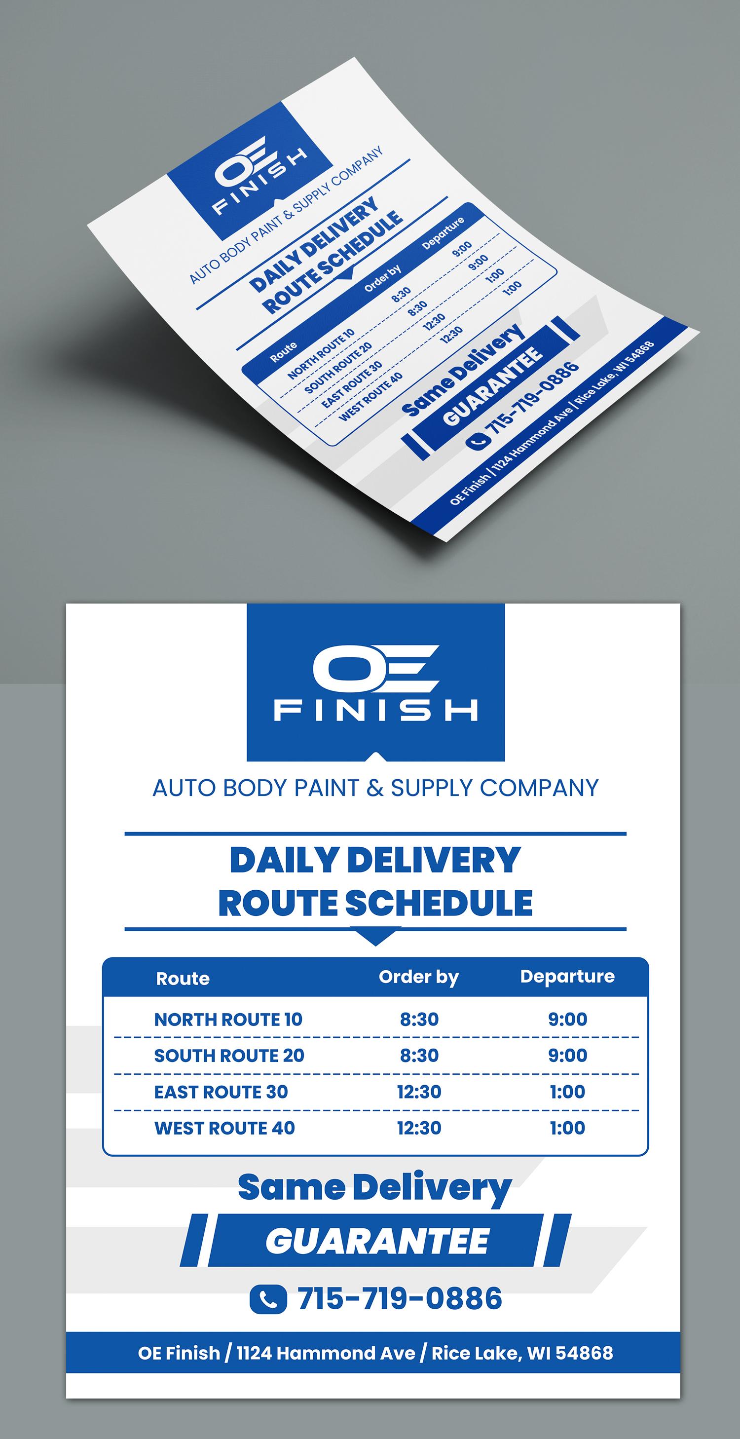 Flyer-Design von BLUE WINGS für OE FINISH | Design #35574678