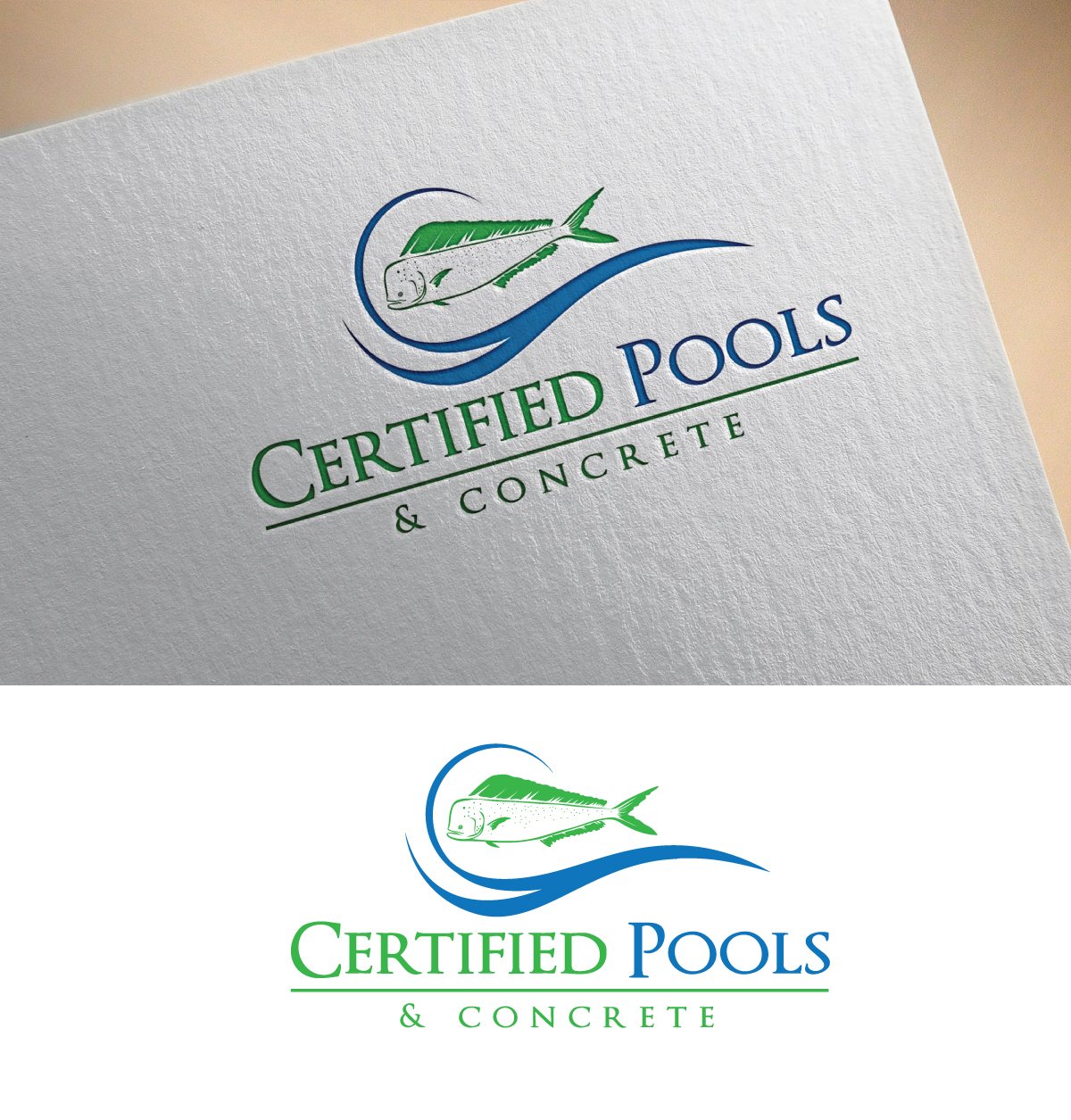 Logo Design by Om Namah Shivay for Certified Pools & Concrete | Design #35565845