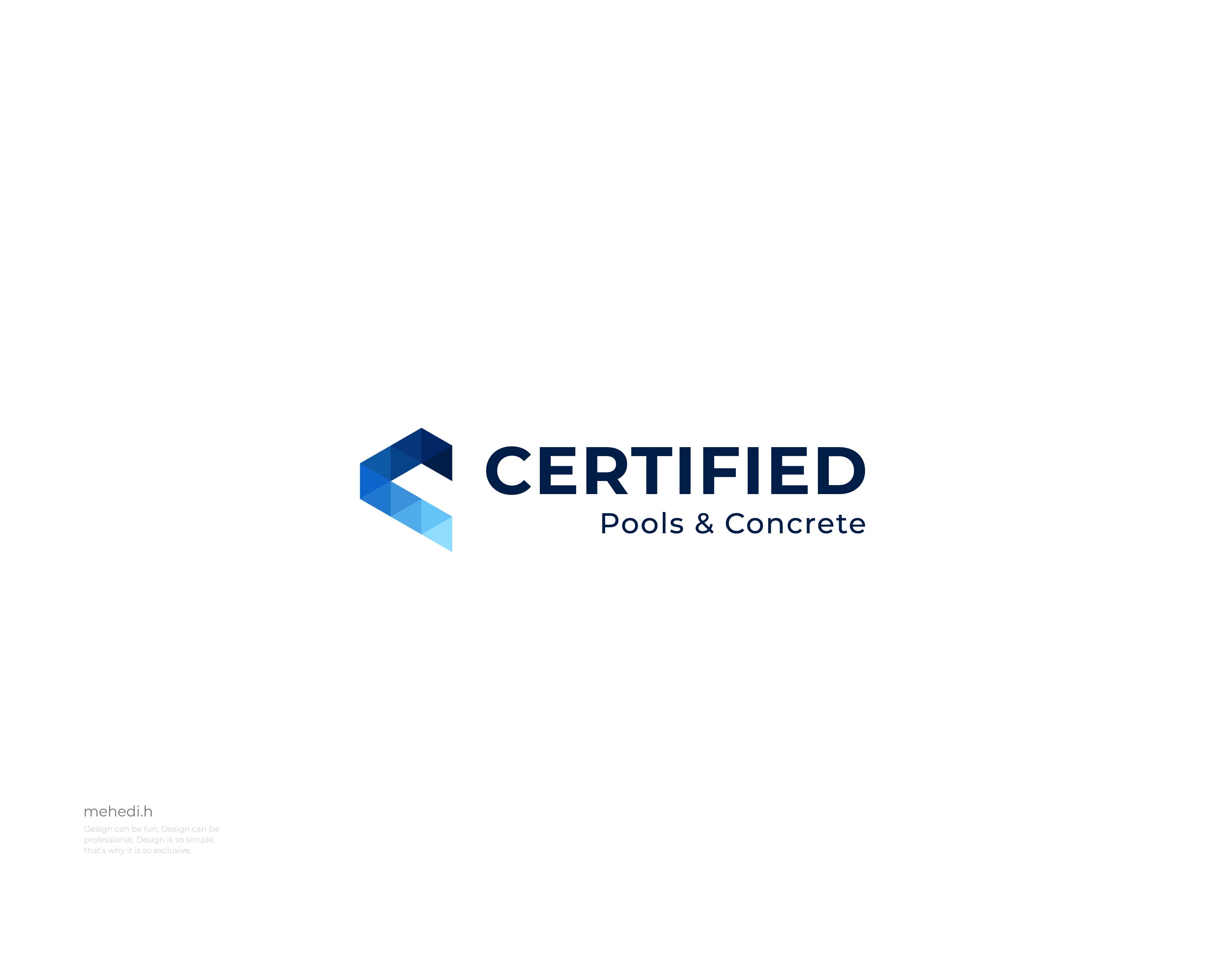 Diseño de Logo por mehedi.h para Certified Pools & Concrete | Diseño #35557935