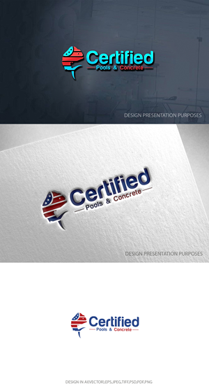 Logo Design by zebronicgraphic for Certified Pools & Concrete | Design: #35551205