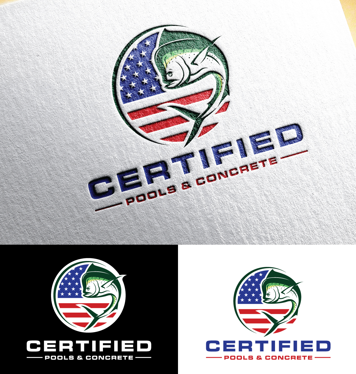 Logo Design by step forward 2 for Certified Pools & Concrete | Design #35558175