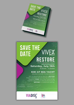 Bold &amp; Modern "Save the Date" Design for Medical Yacht Brunch Event