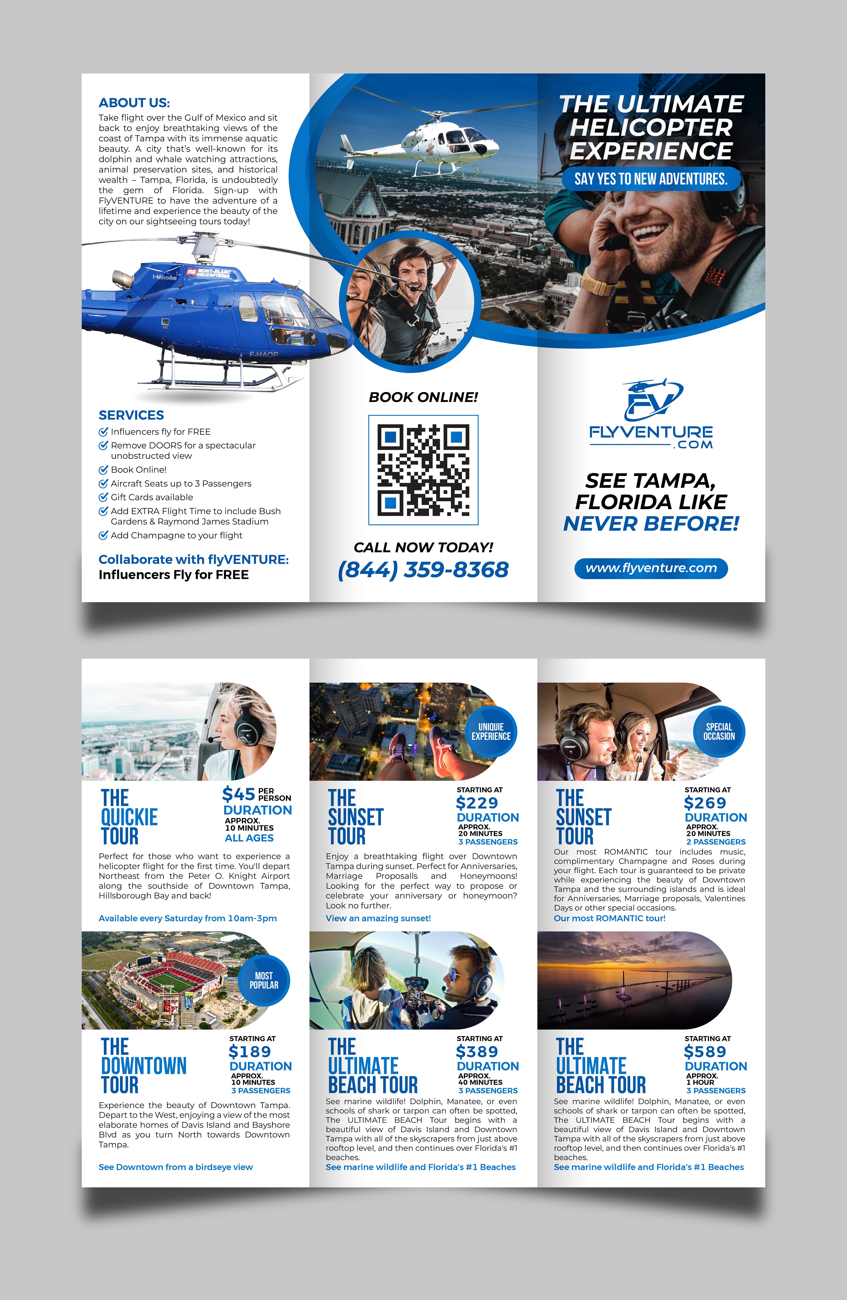 Diseño de Flyer por 3Guys para Heli Aviation Florida, LLC | Diseño #35572376