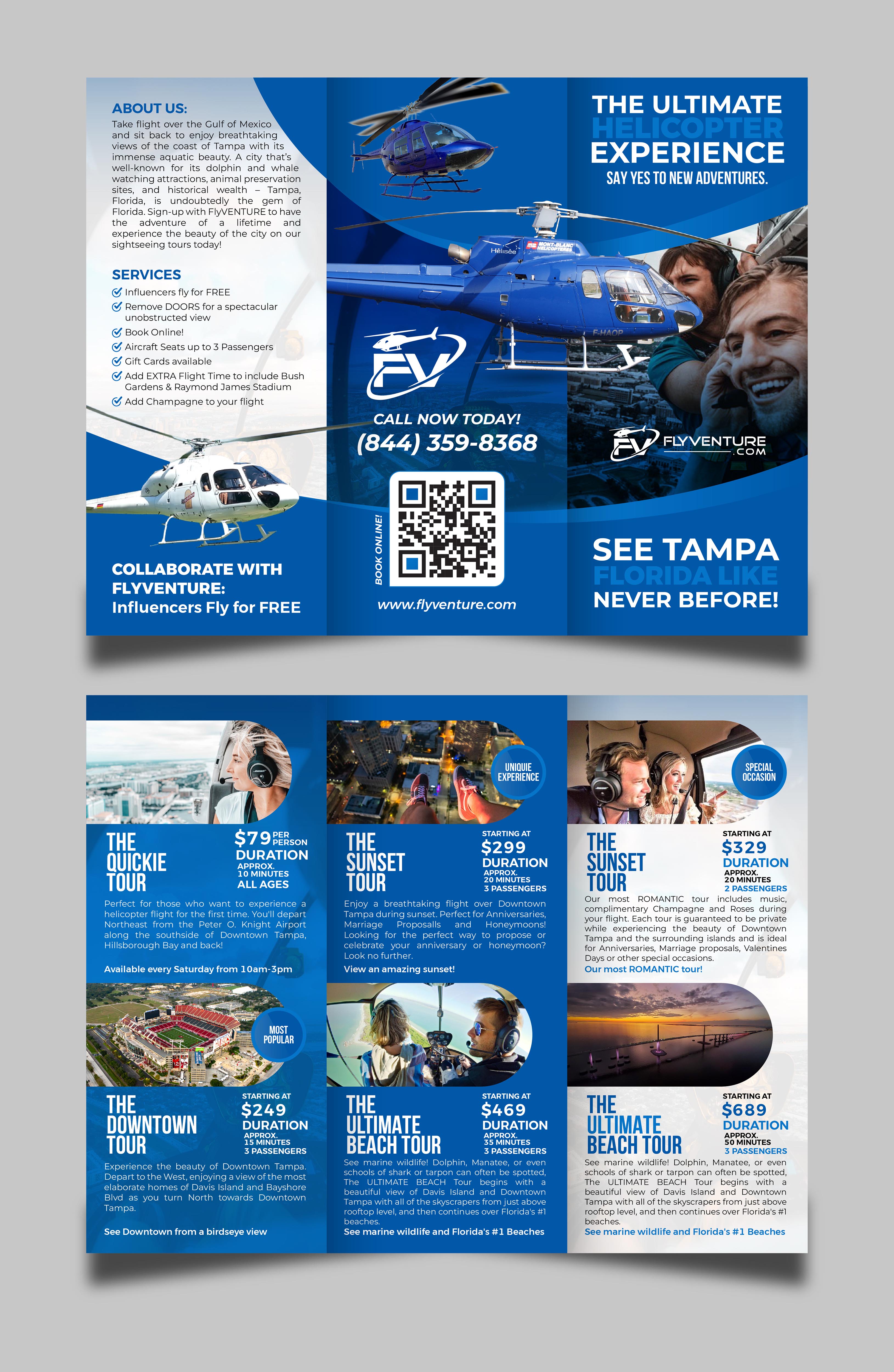 Flyer Design by 3Guys for Heli Aviation Florida, LLC | Design #35572687