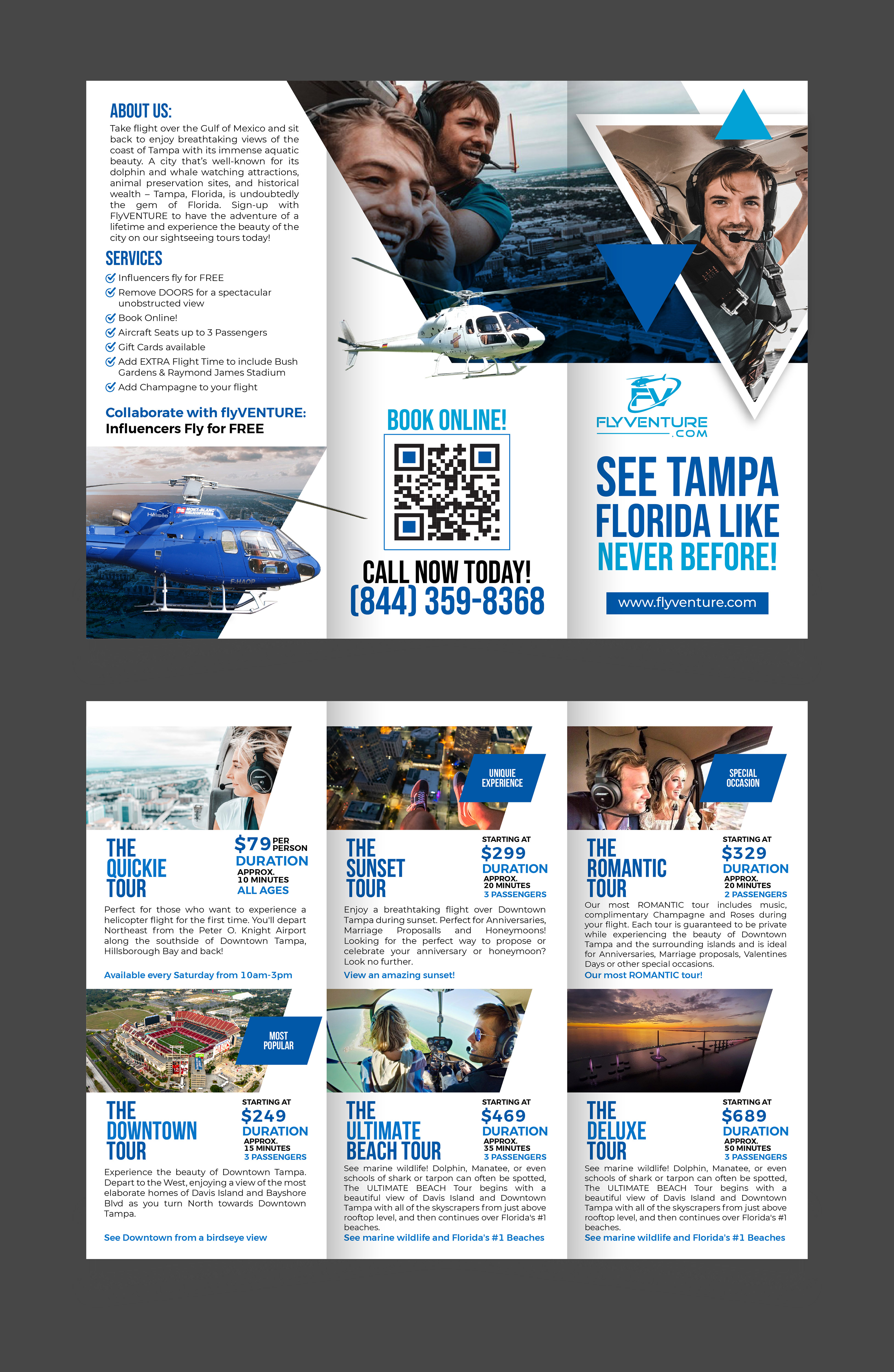 Diseño de Flyer por 3Guys para Heli Aviation Florida, LLC | Diseño #35572689