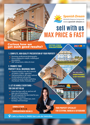Flyer Design by Osama Soliman for Spanish Dream Real Estate S.L., B75628917 | Design: #35581398