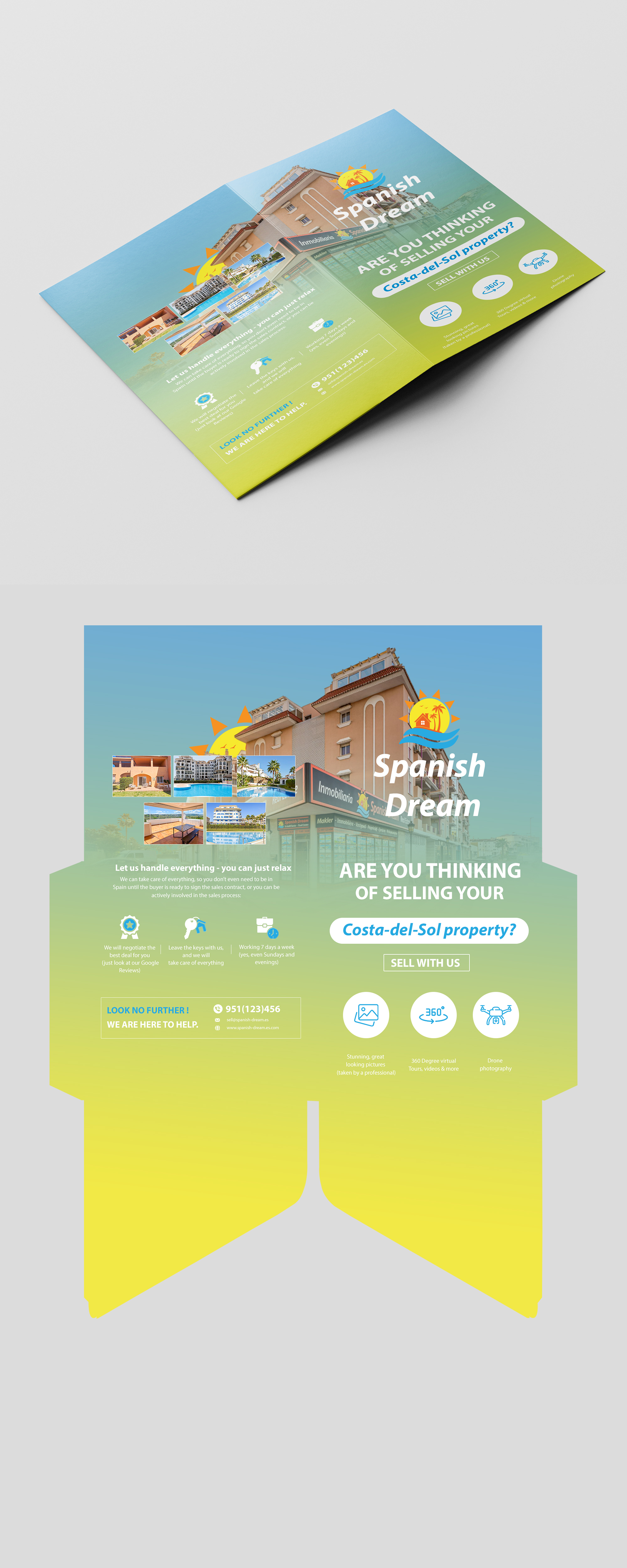 Flyer-Design von Design Motion für Spanish Dream Real Estate S.L., B75628917 | Design #35576278