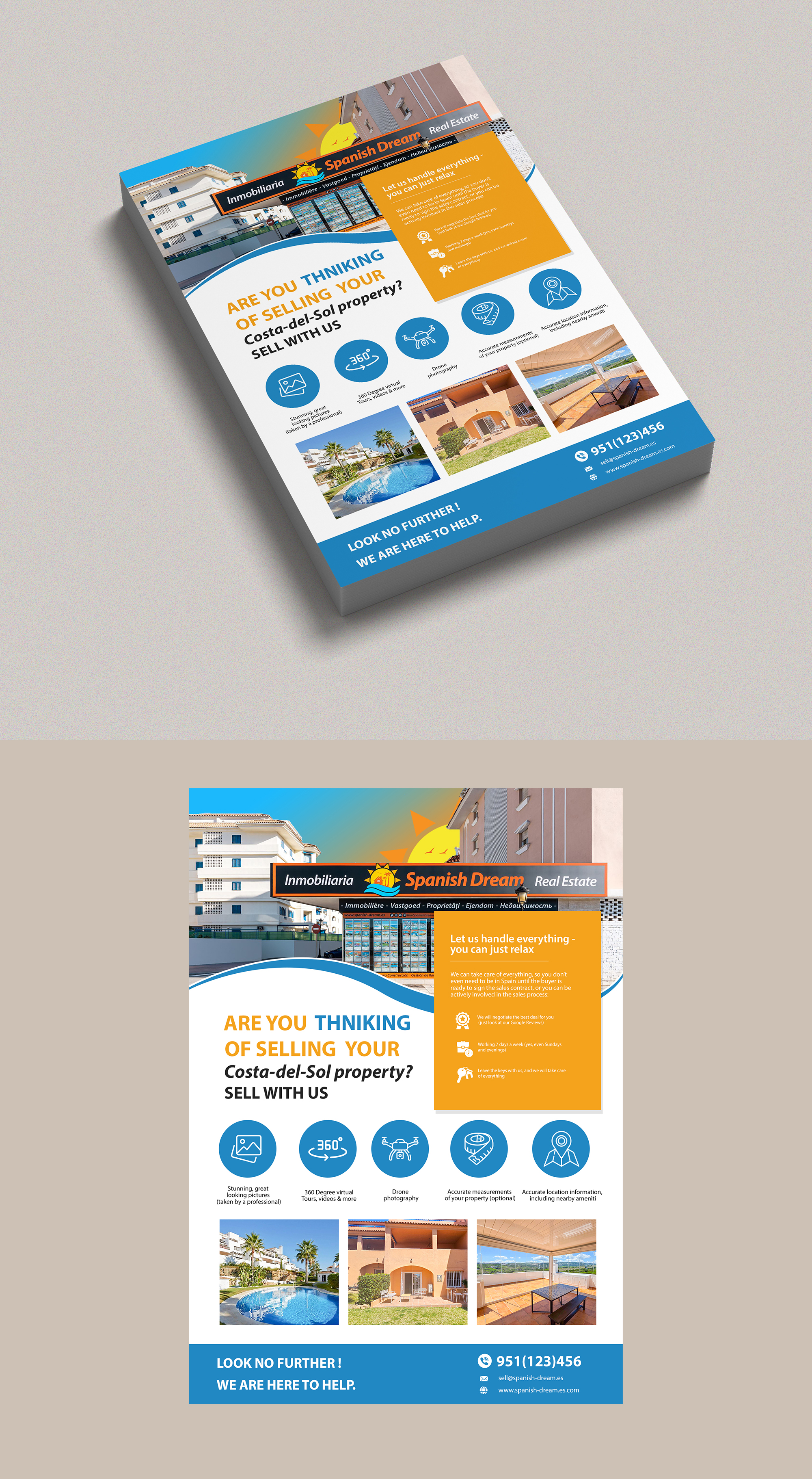 Flyer Design by Design Motion for Spanish Dream Real Estate S.L., B75628917 | Design #35600314