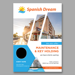 Flyer Design by YourLogoMaster for Spanish Dream Real Estate S.L., B75628917 | Design: #35588723