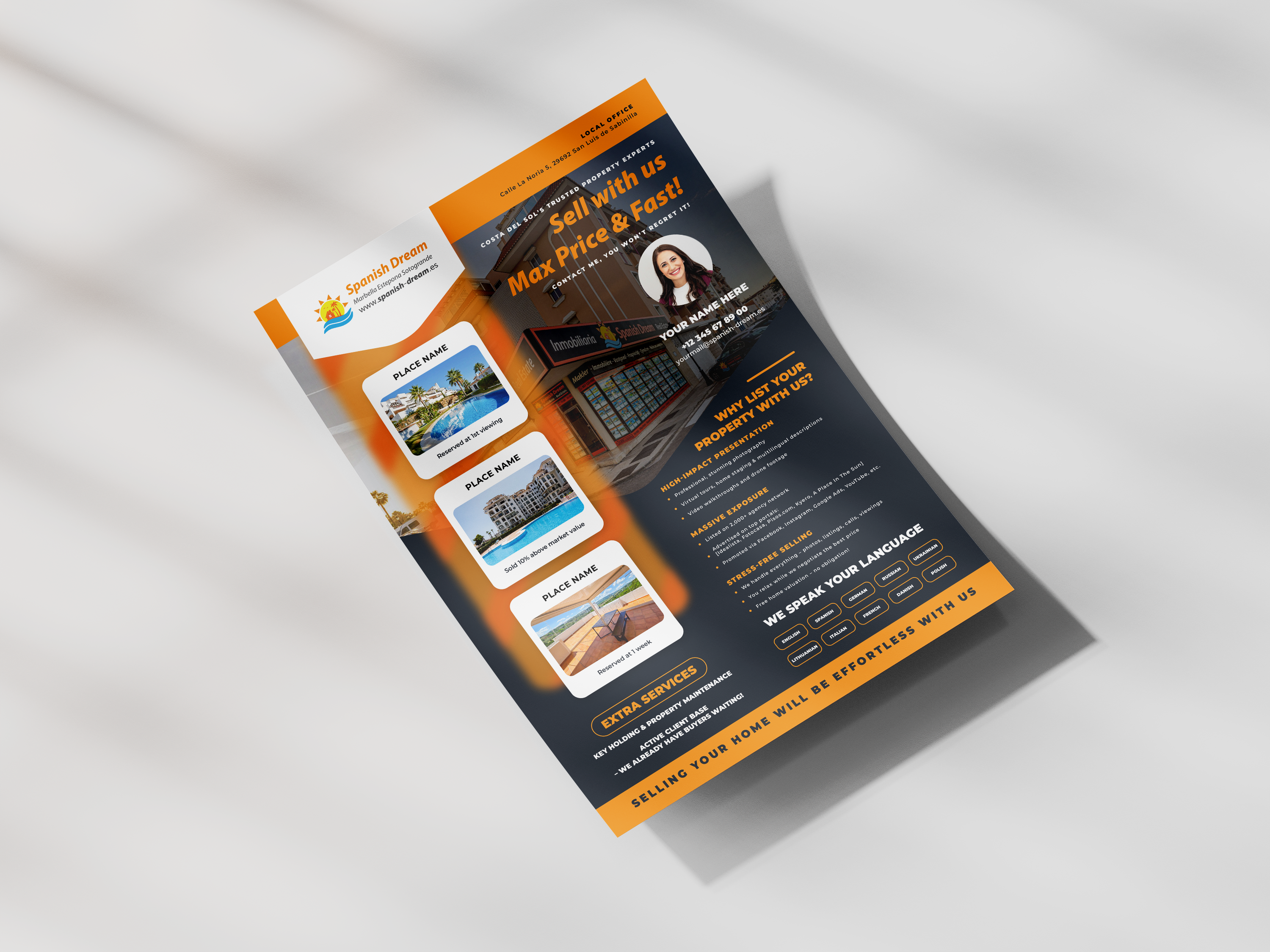 Flyer Design by Designed by MS for Spanish Dream Real Estate S.L., B75628917 | Design #35593151