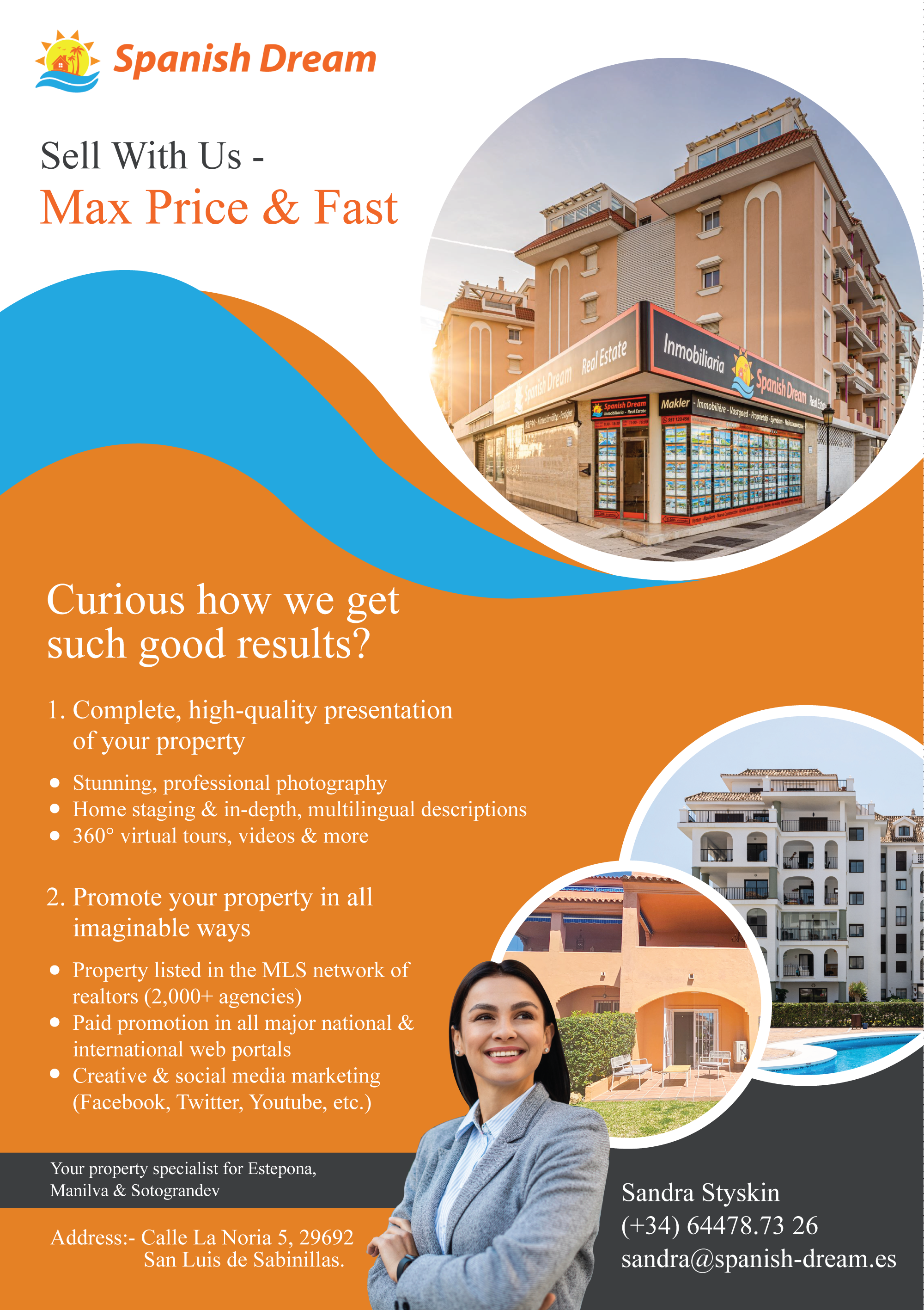 Flyer-Design von Anup Innovations für Spanish Dream Real Estate S.L., B75628917 | Design #35578408