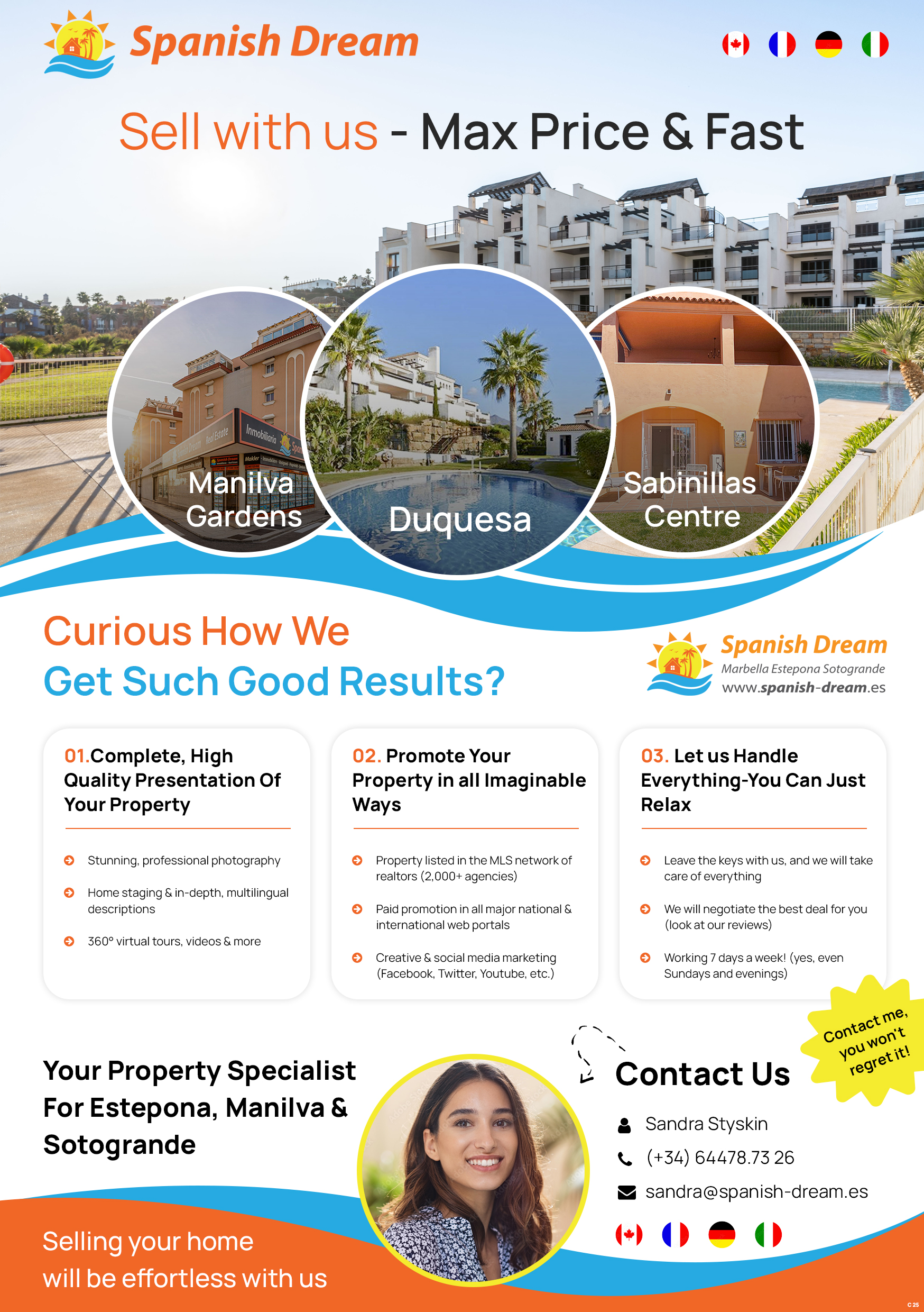 Flyer Design by pb for Spanish Dream Real Estate S.L., B75628917 | Design #35577863