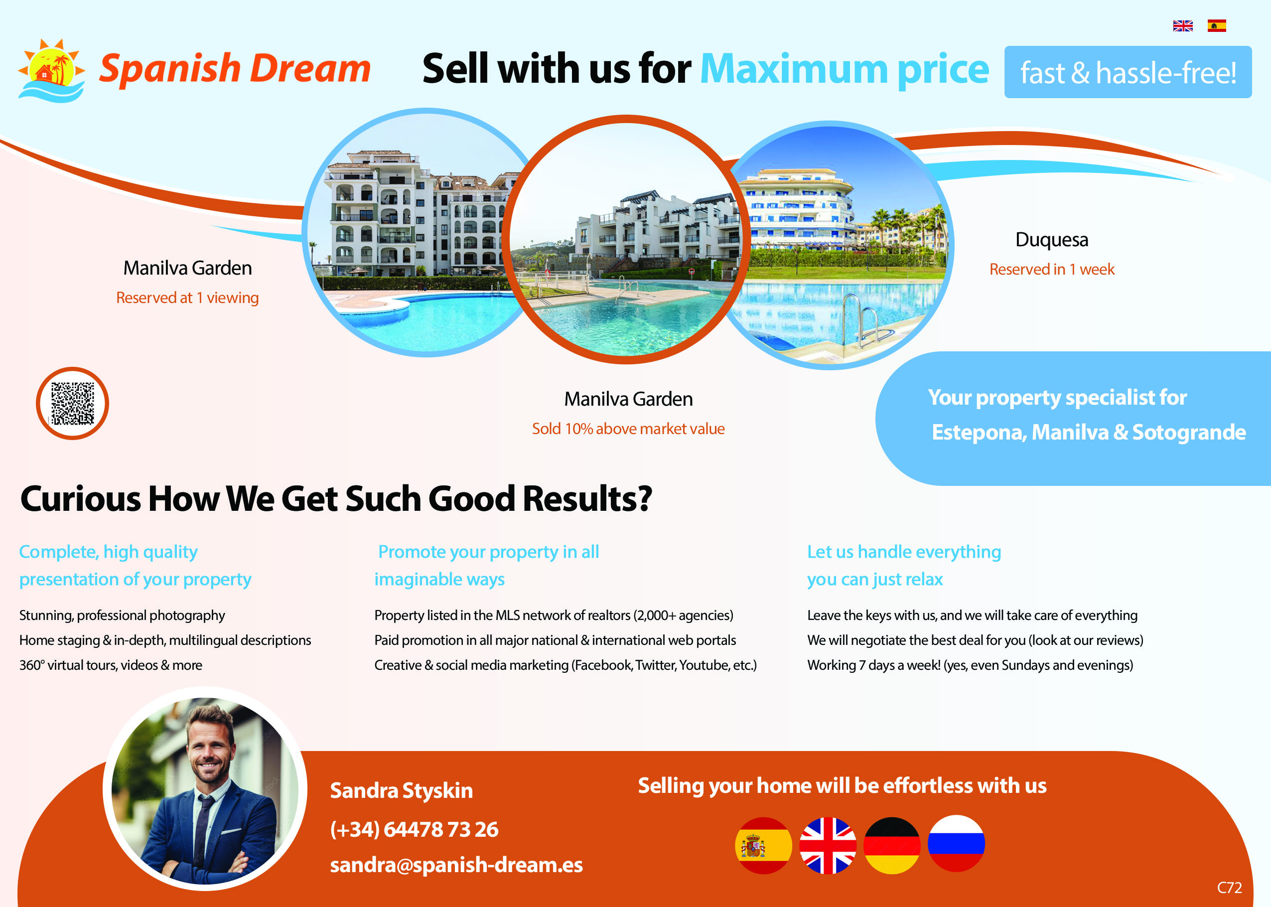 Flyer Design by pb for Spanish Dream Real Estate S.L., B75628917 | Design #35577876