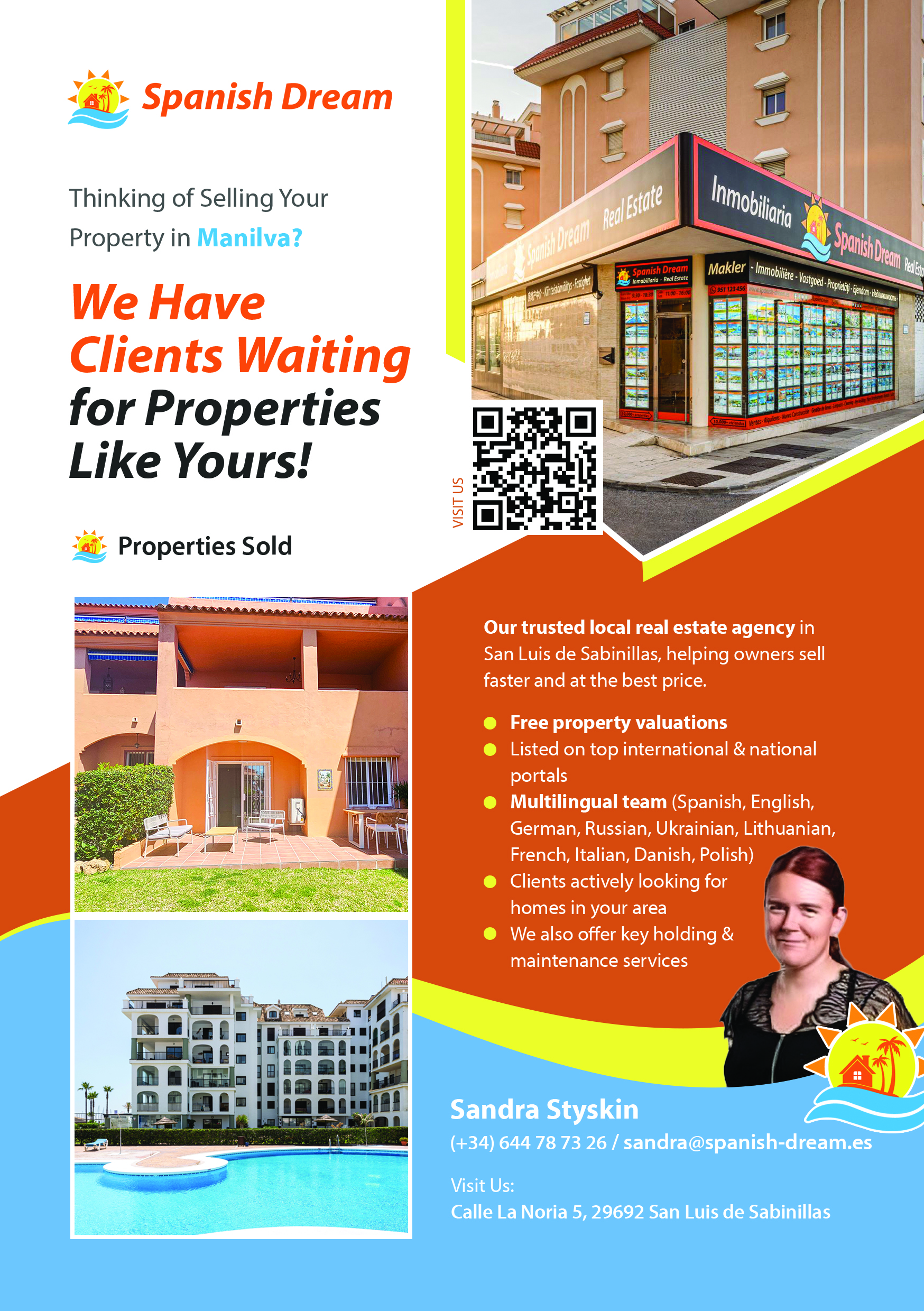 Flyer Design by pb for Spanish Dream Real Estate S.L., B75628917 | Design #35577883