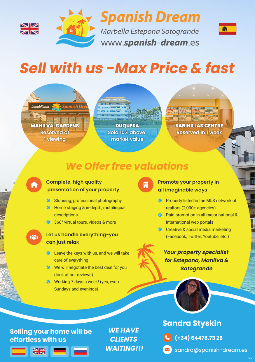 Flyer Design by pb for Spanish Dream Real Estate S.L., B75628917 | Design #35594601