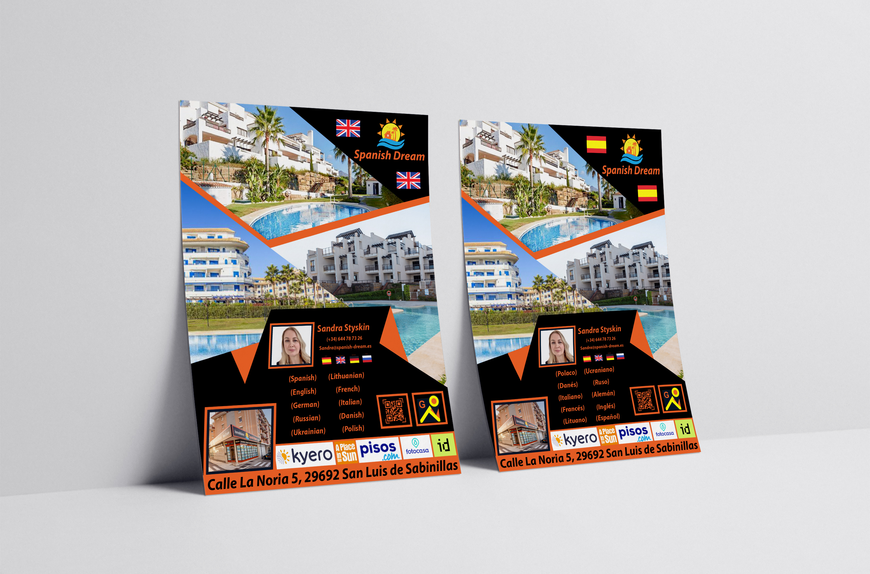 Flyer Design by victipedia for Spanish Dream Real Estate S.L., B75628917 | Design #35596448