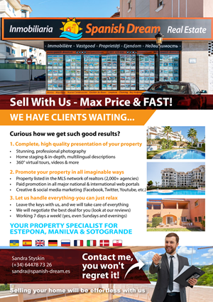 Flyer Design by 3Guys for Spanish Dream Real Estate S.L., B75628917 | Design: #35573922